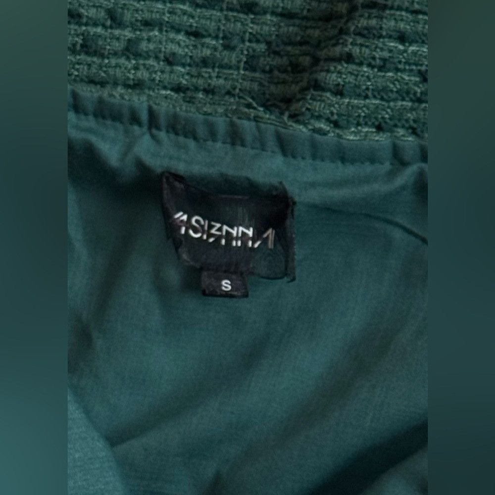 Other 4SI3NNA Tweed Emerald Green Mini Dress Fringe detail Size S / US 4 / IT 40 - 4 Thumbnail