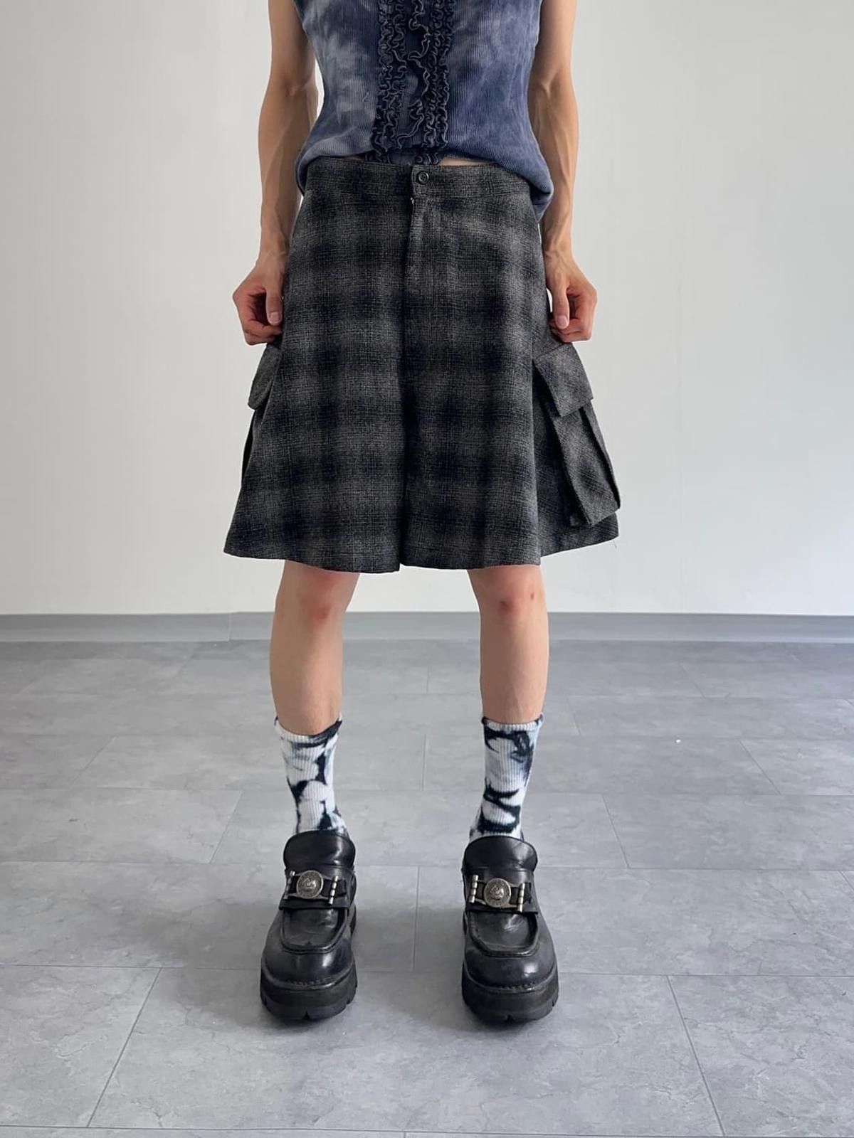 Zucca Zucca Wide Plaid Check Cargo Shorts Japan Sz M Size 28" / US 6 / IT 42 - 1 Thumbnail