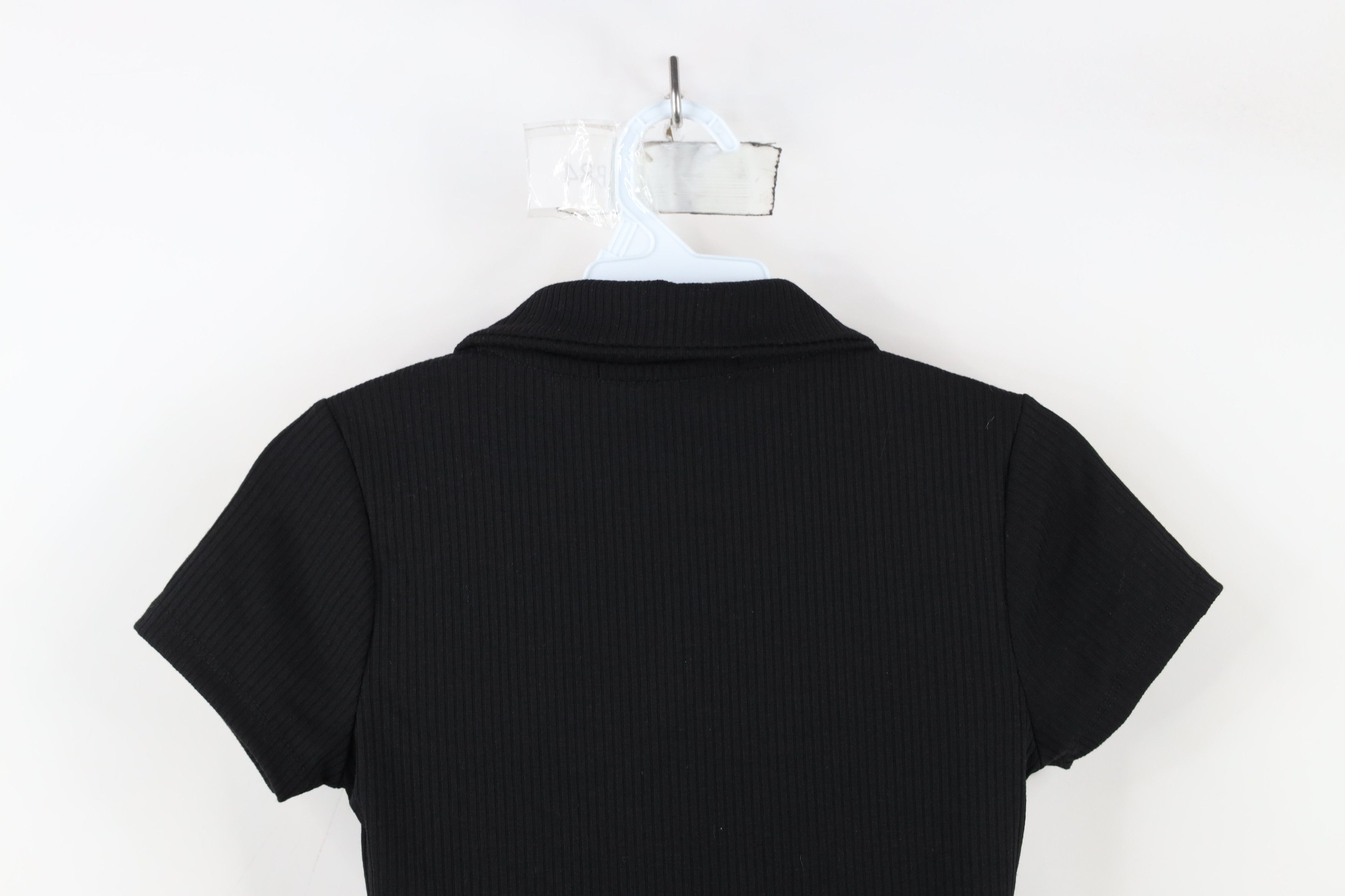 Vintage Vintage Y2K Babydoll Streetwear Ribbed Cropped Polo Shirt Size S / US 4 / IT 40 - 10 Thumbnail