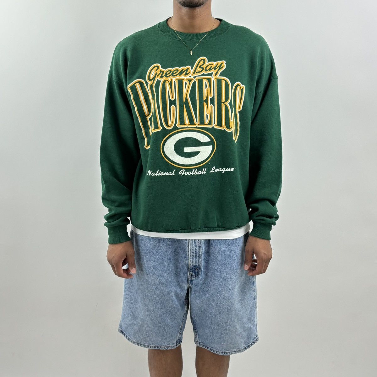 NFL vintage 90s NFL GREEN BAY PACKERS Spellout sweatshirt Size US L / EU 52-54 / 3 - 2 Thumbnail