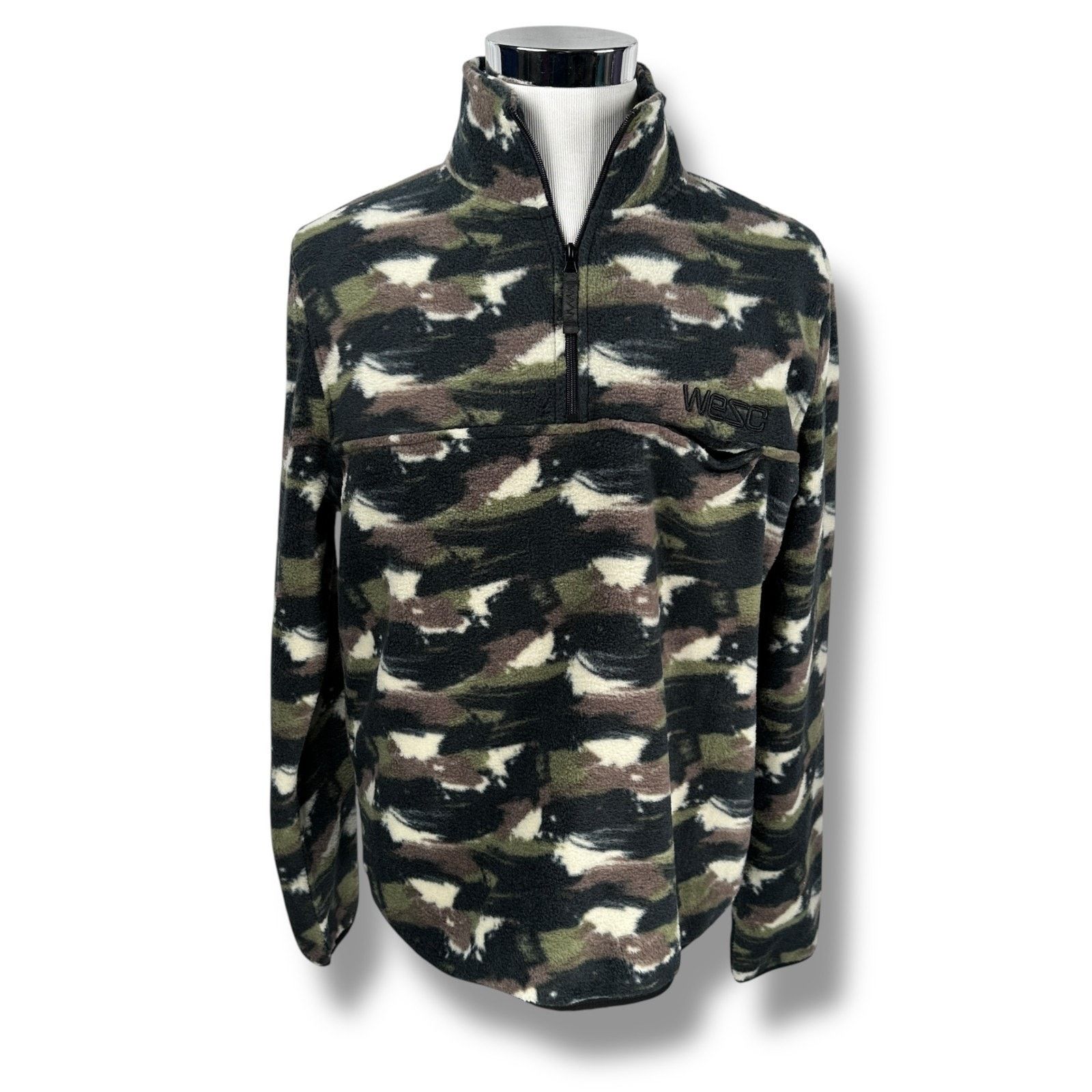 WeSC WESC Fleece Jacket Mens Large Womens XL Mitch Camo Strokes Size US L / EU 52-54 / 3 - 1 Thumbnail