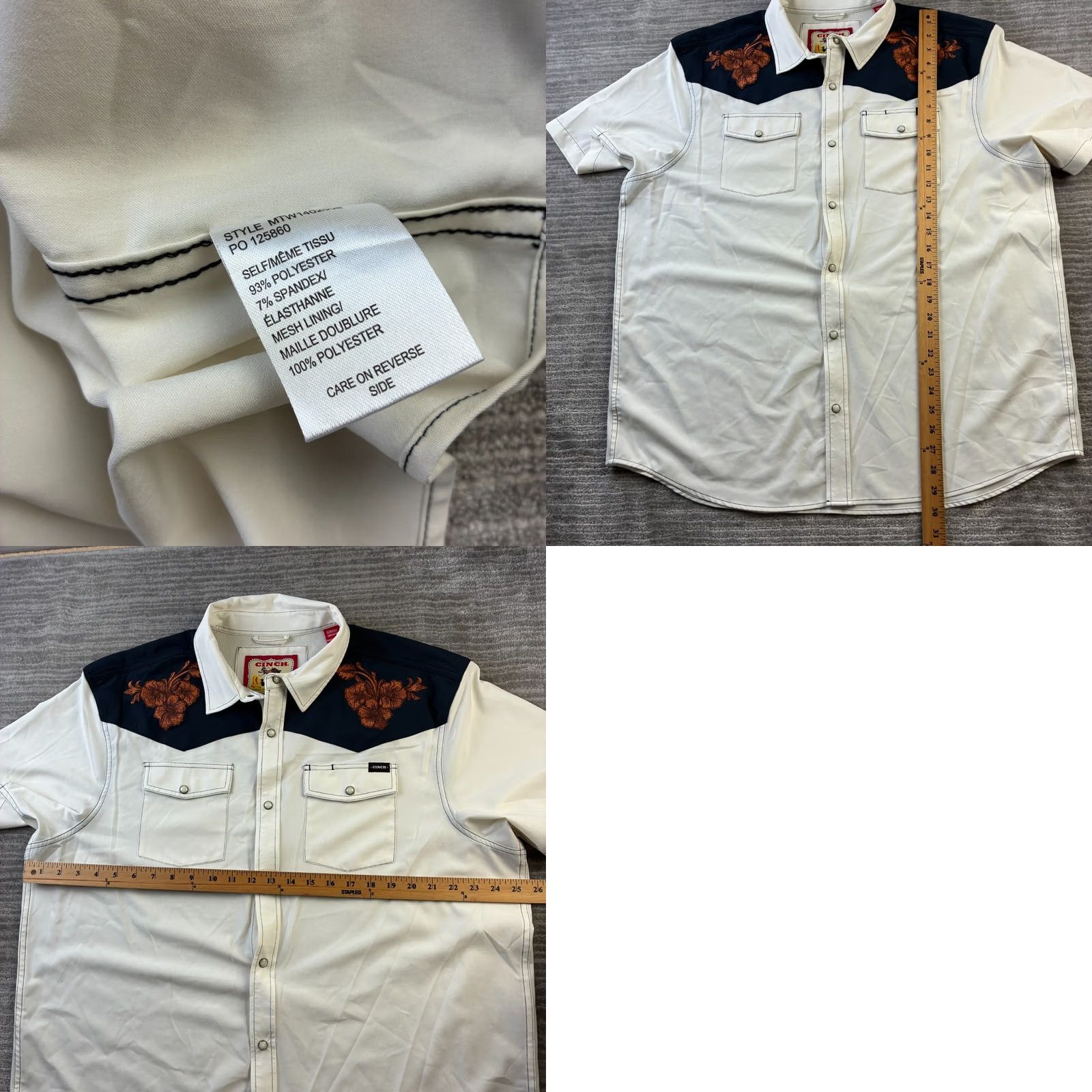 YOKE Cinch Shirt Mens XL Button-Up Western Snap Vented Yoke Paisley Size US XL / EU 56 / 4 - 8 Thumbnail