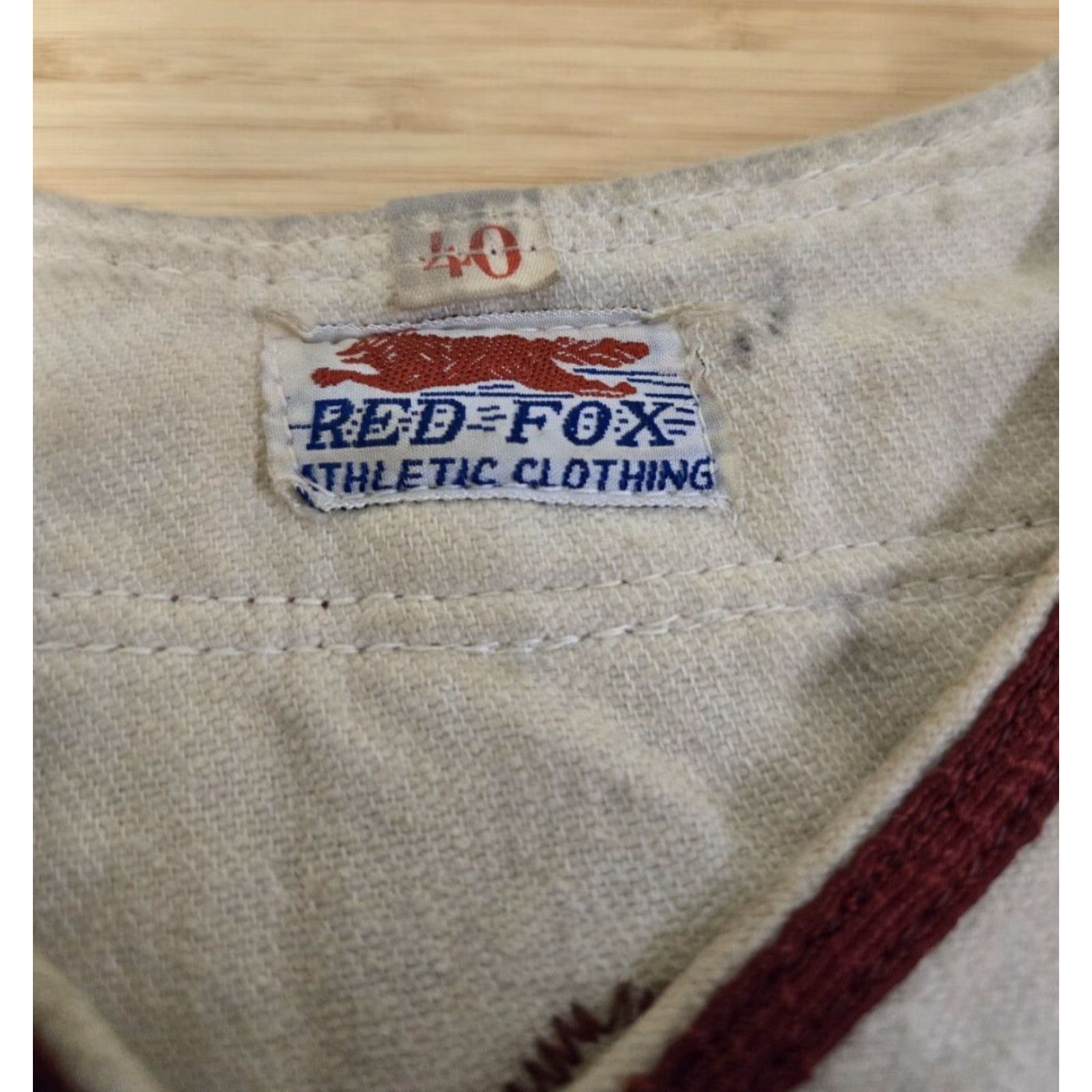 Vintage VINTAGE Fox Baseball Jersey Mens 40 White Red 1940s Personalized Short Sleeve Jersey Mens Size US L / EU 52-54 / 3 - 7 Thumbnail