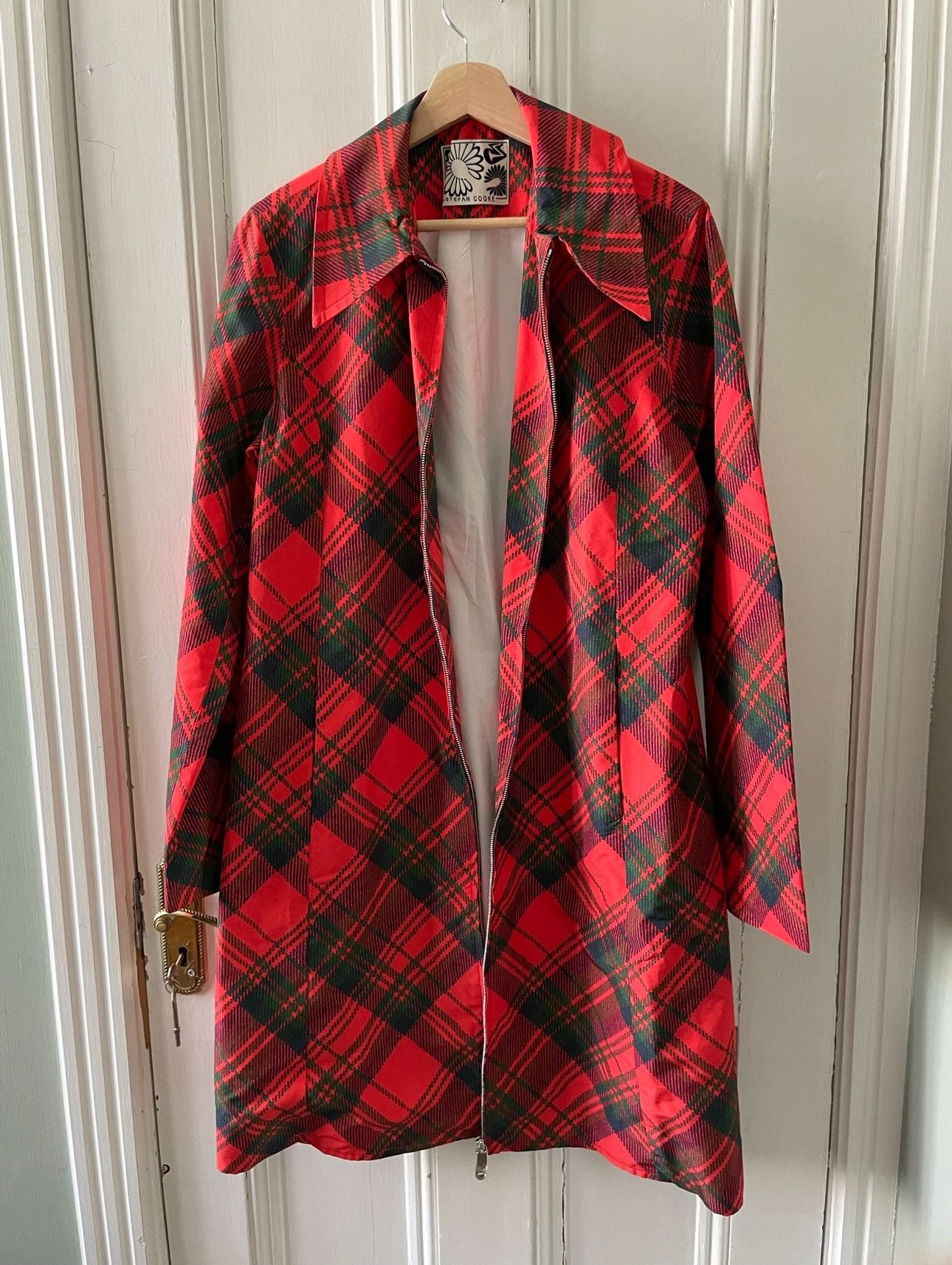 Stefan Cooke SS19 Red Tartan Print Coat Size US M / EU 48-50 / 2 - 4 Thumbnail