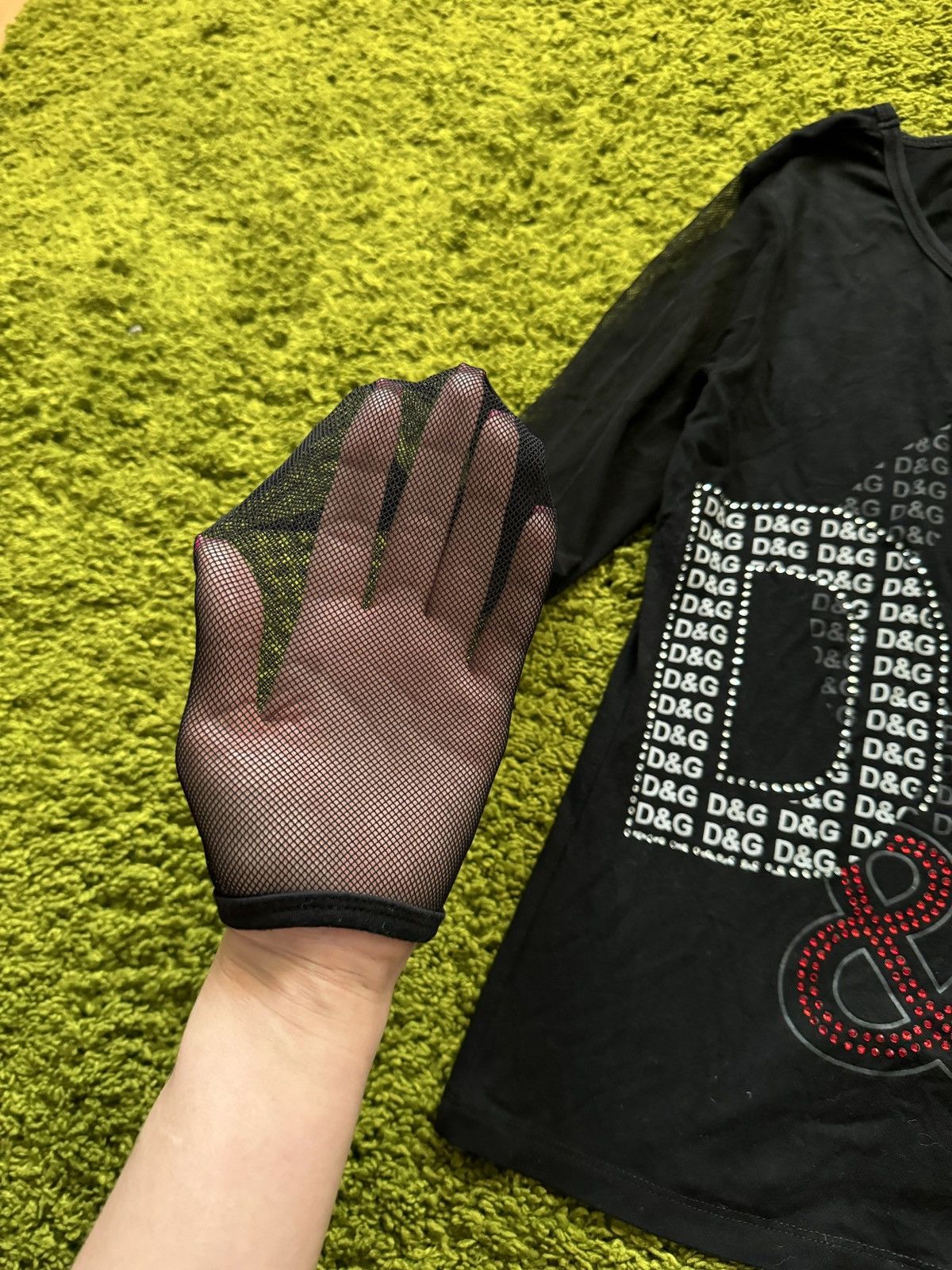 Designer × Dolce & Gabbana × Vintage Dolce & Gabbana D&G 2000s vintage Y2K mesh longsleeve Size M / US 6-8 / IT 42-44 - 4 Thumbnail