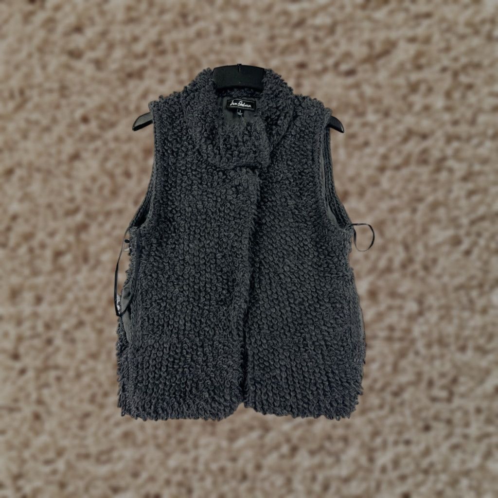 Sam Edelman Sam Edelman Vest Womens Small Gray Fluffy Acrylic Yarn Polyester Lined Size S / US 4 / IT 40 - 1 Thumbnail