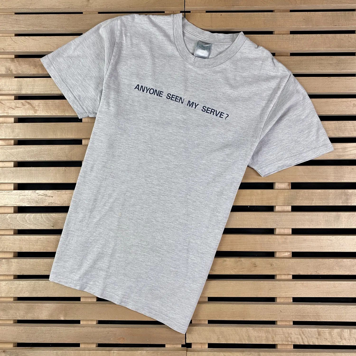 Nike Men’s Vintage T-Shirt Nike Tennis Big Print Gray Size M Size US M / EU 48-50 / 2 - 2 Thumbnail