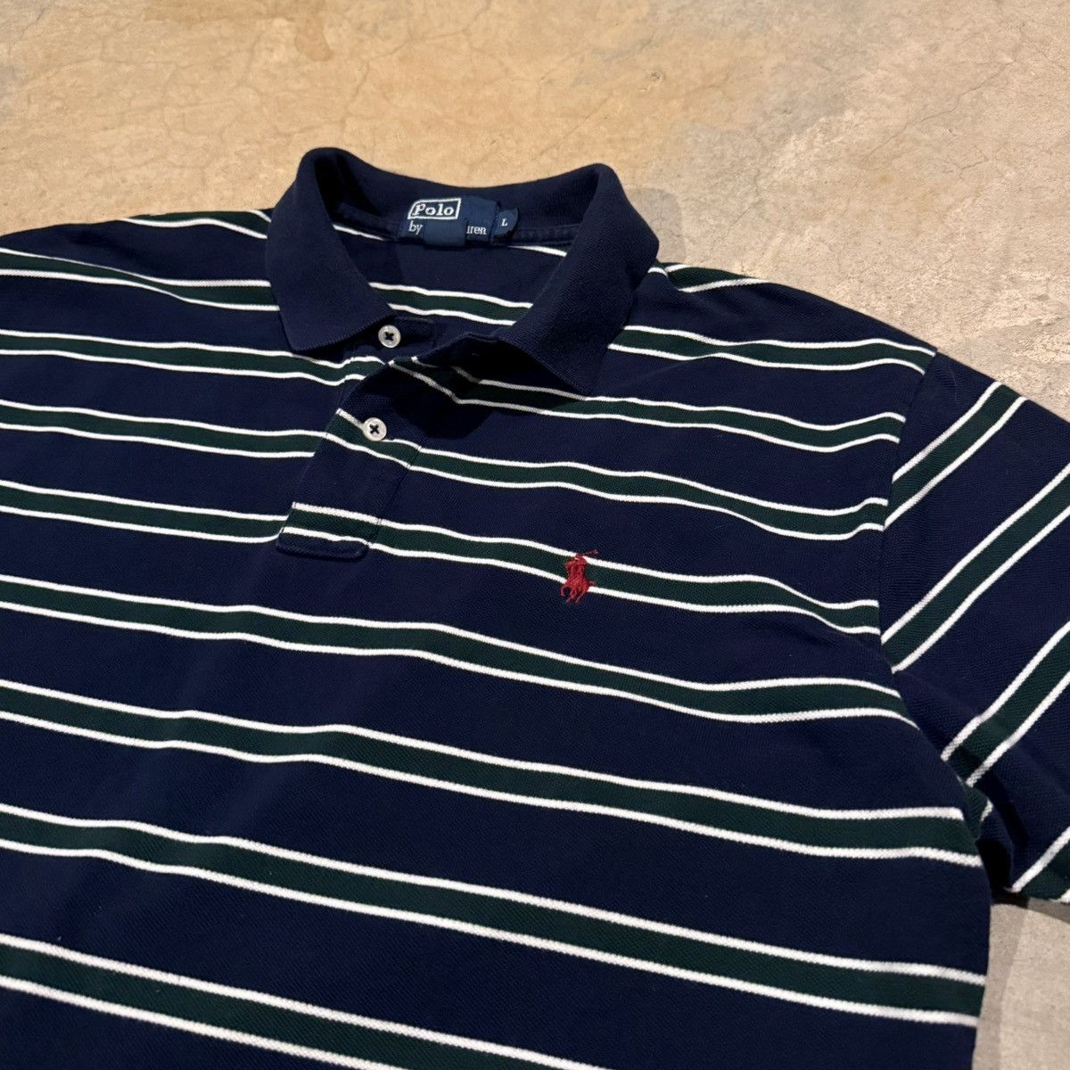 Polo Ralph Lauren Vtg 1990s Polo Ralph Lauren Striped Pony Collared Shirt Size US L / EU 52-54 / 3 - 3 Thumbnail