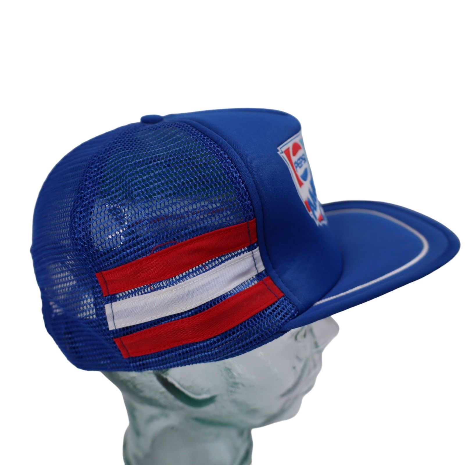 Vintage Vintage Pepsi American Choice 3 Stripe Tri Bar Trucker Hat Size ONE SIZE - 4 Thumbnail