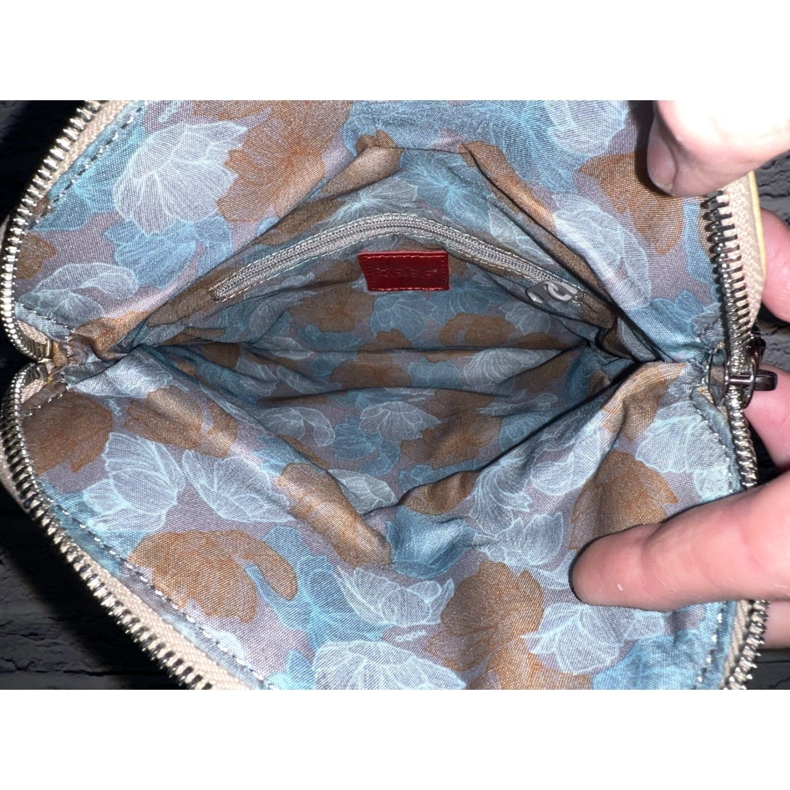 Vintage Hobo Crossbody Bag Beige Leather Folded Removable Chain Strap Clutch Small Tan Exterior Pattern: Solid Vintage No | Women Size ONE SIZE - 6 Thumbnail