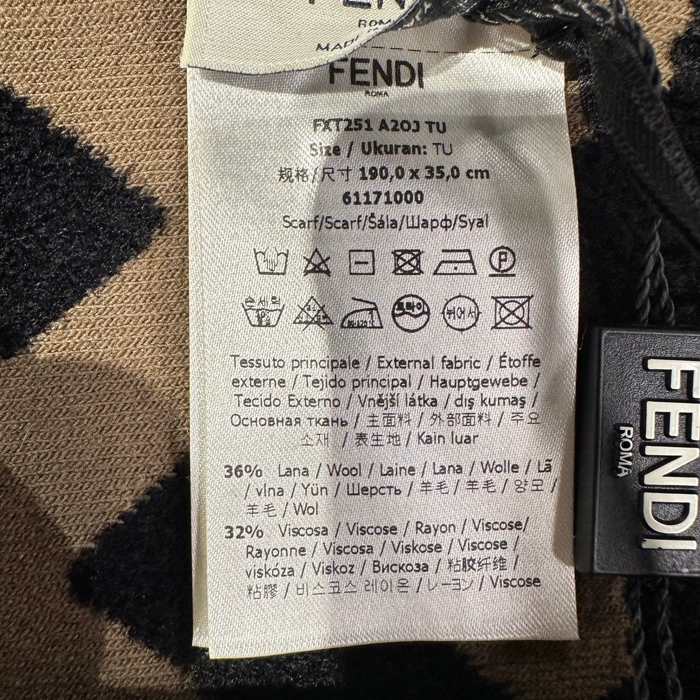 Fendi Fendi feb141 FF all over twill wool scarf Size ONE SIZE - 4 Thumbnail