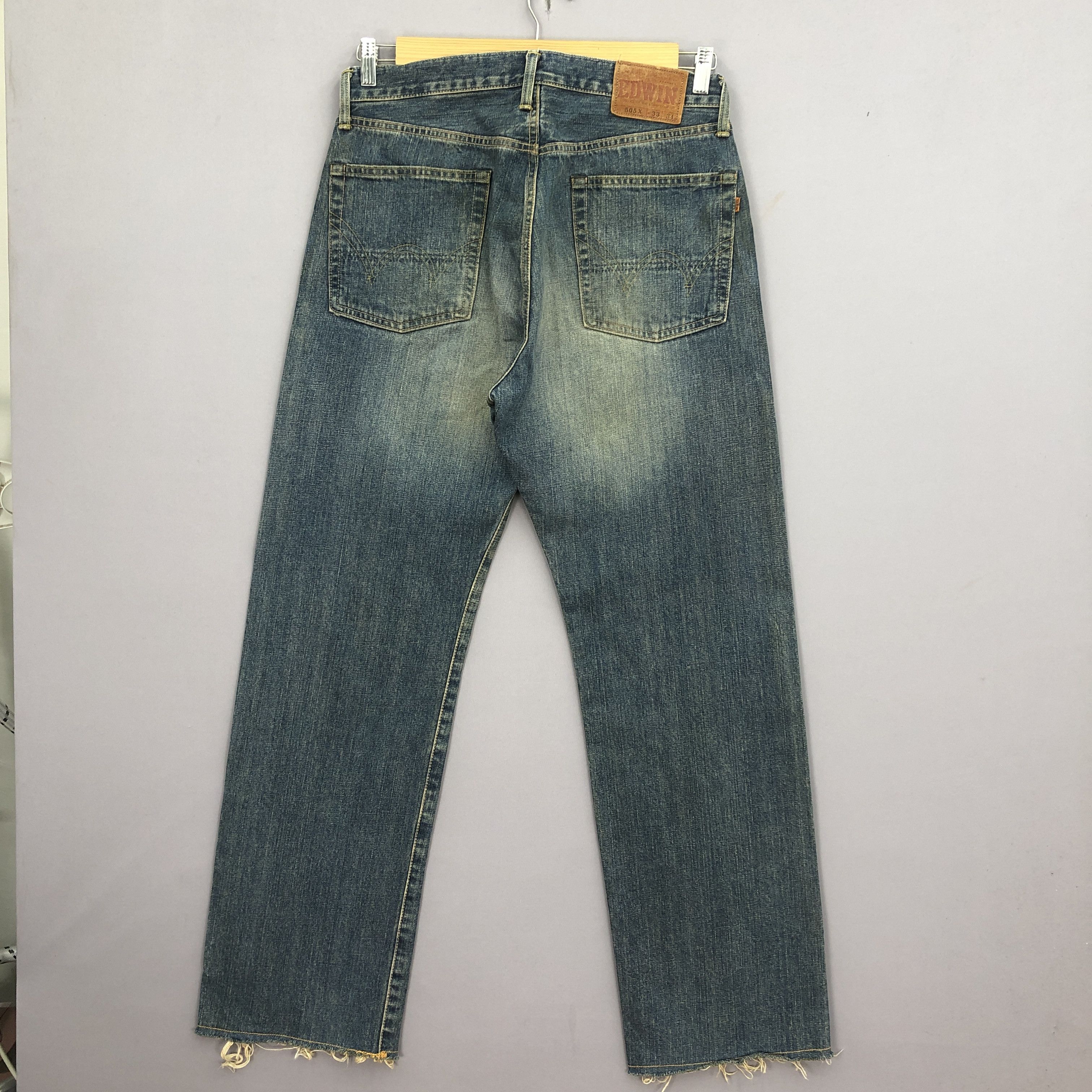Japanese Brand Vintage 90s Edwin 505x Redline Jeans Mud Wash Selvedge Denim Size US 32 / EU 48 - 2 Thumbnail