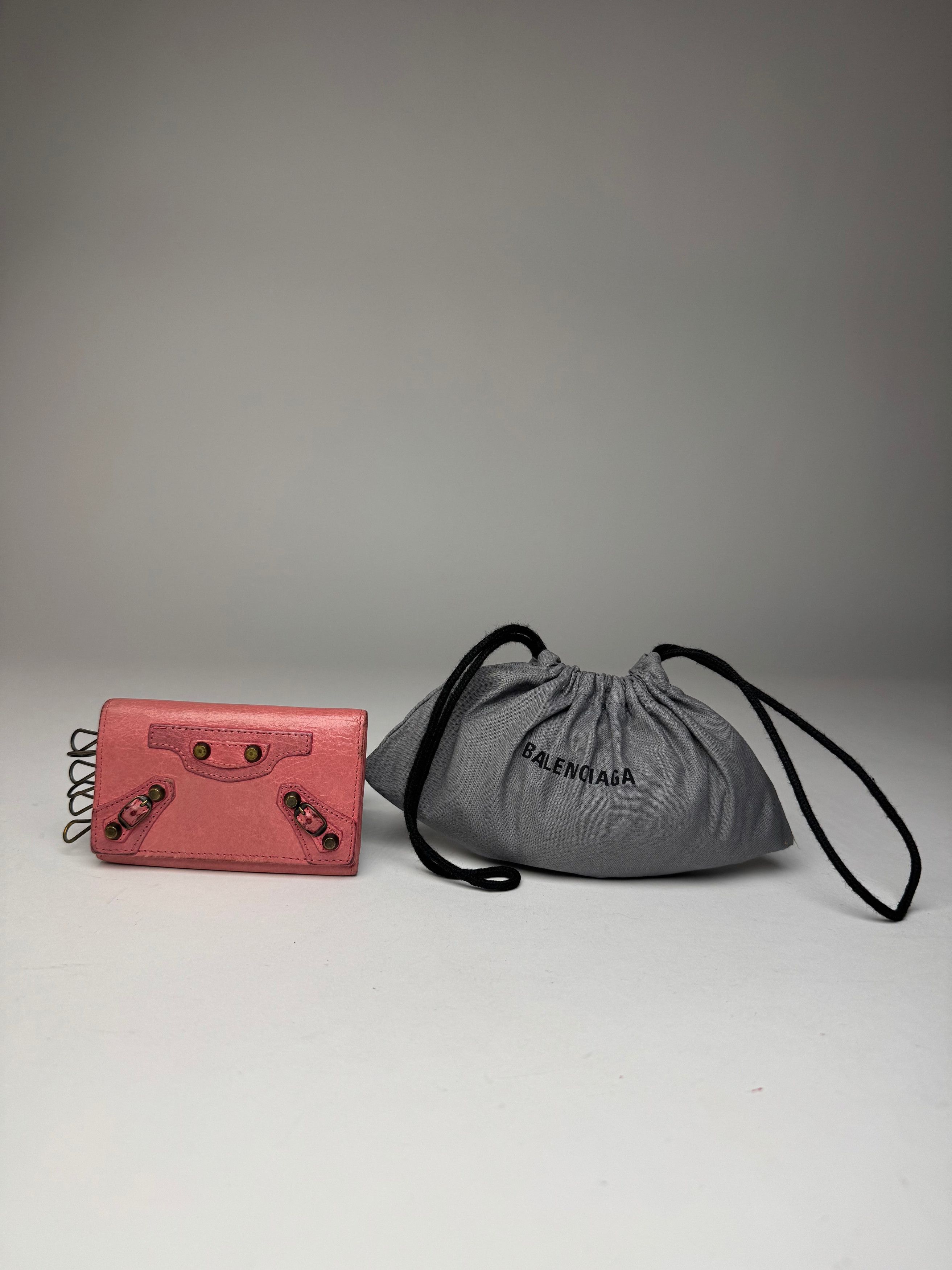 Balenciaga Vintage City Design Leather Key Holder Pink Size ONE SIZE - 1 Thumbnail