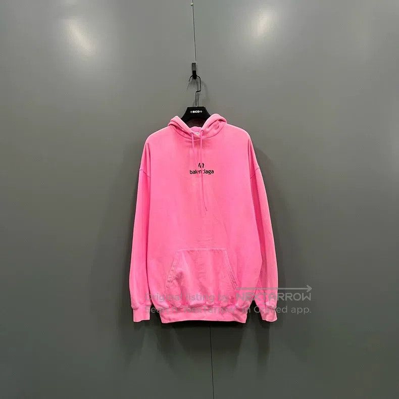 Balenciaga Balenciaga Pink Small Logo Hoodie Size US M / EU 48-50 / 2 - 1 Thumbnail