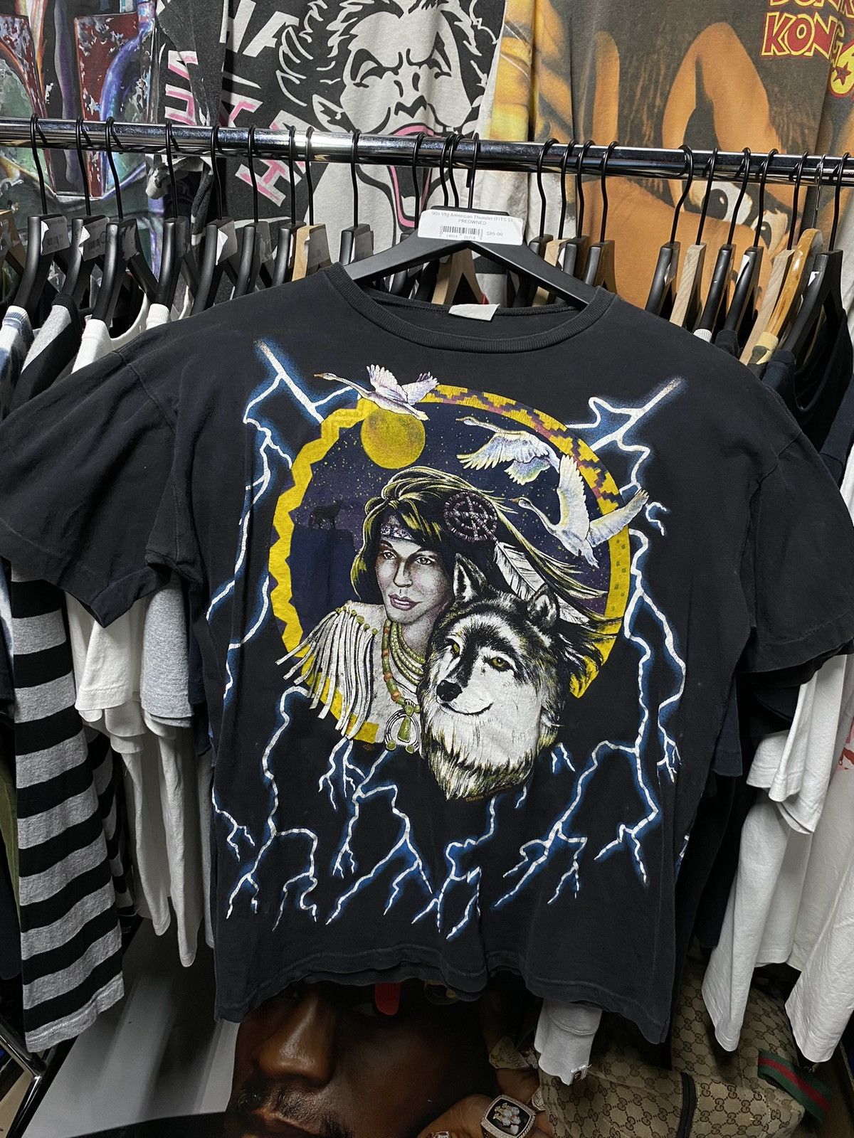 Vintage Vintage 90’s American Thunder Wolf T-Shirt Vtg Adult Medium Size US M / EU 48-50 / 2 - 1 Thumbnail