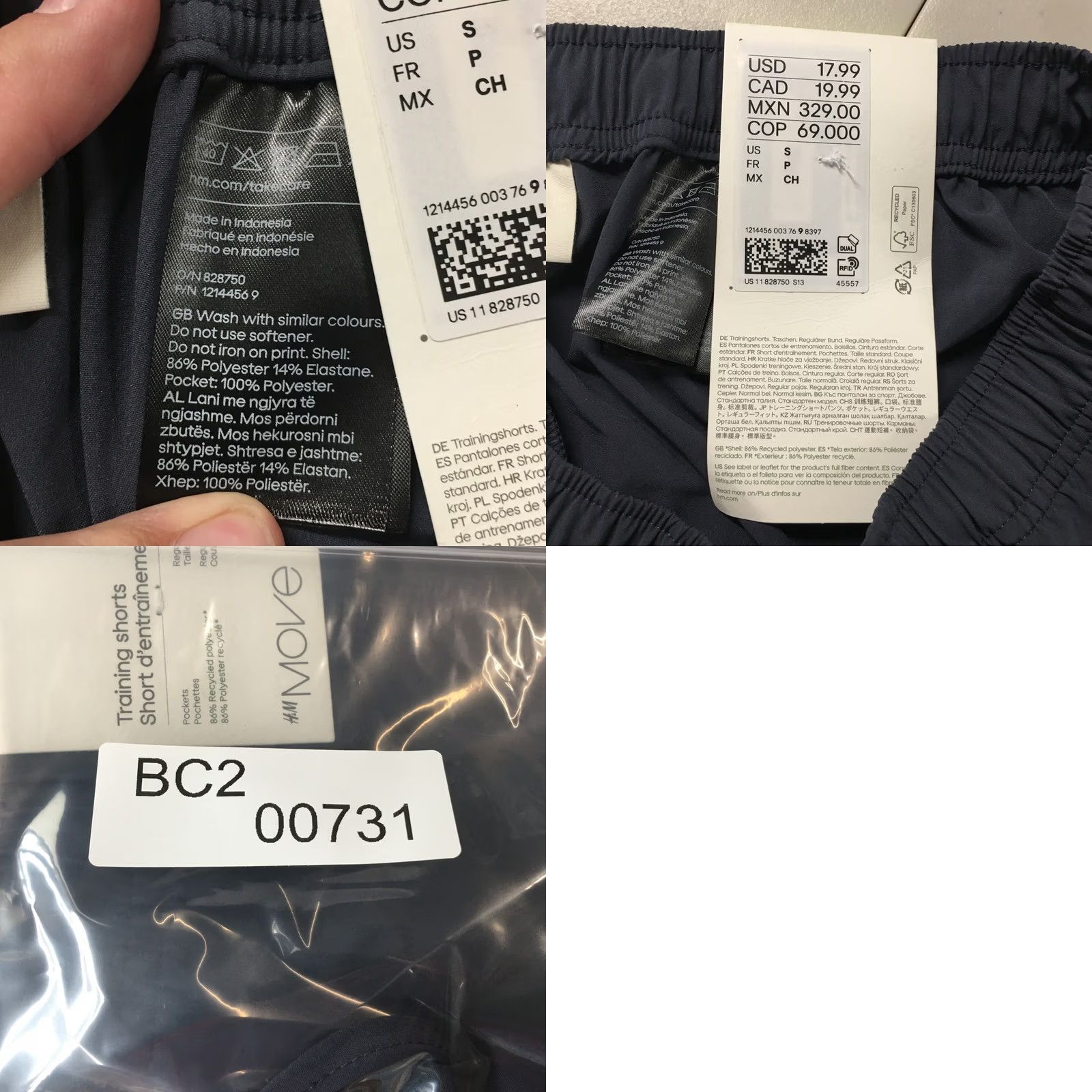 H&M H&M Move Shorts Womens Small Navy Regular Waist Athletic Training Pockets NEW Size 28" / US 6 / IT 42 - 10 Thumbnail