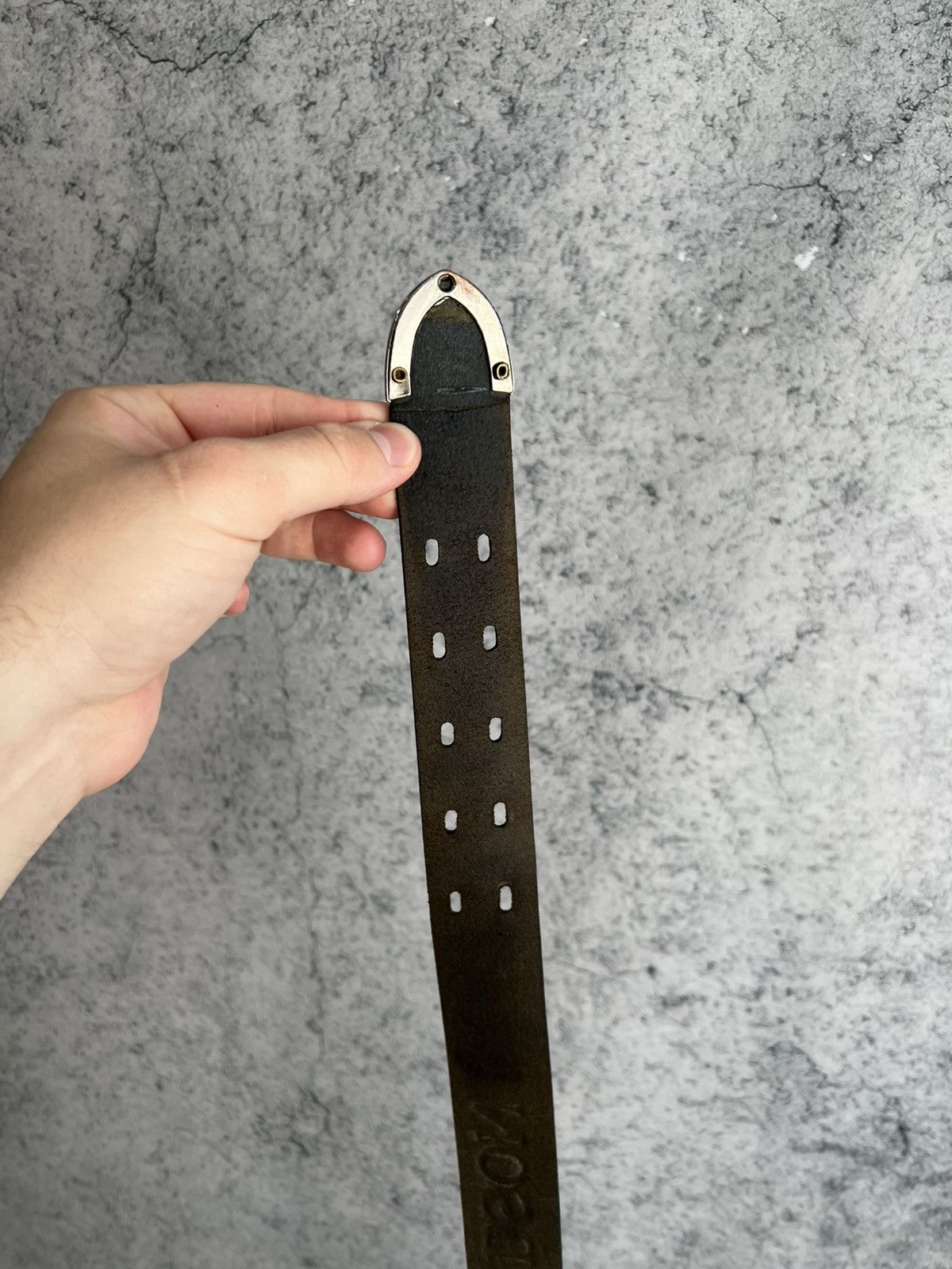Harley Davidson Vintage Harley Davidson Leather Belt 2000s Embossed Bikers Size 44 - 7 Thumbnail