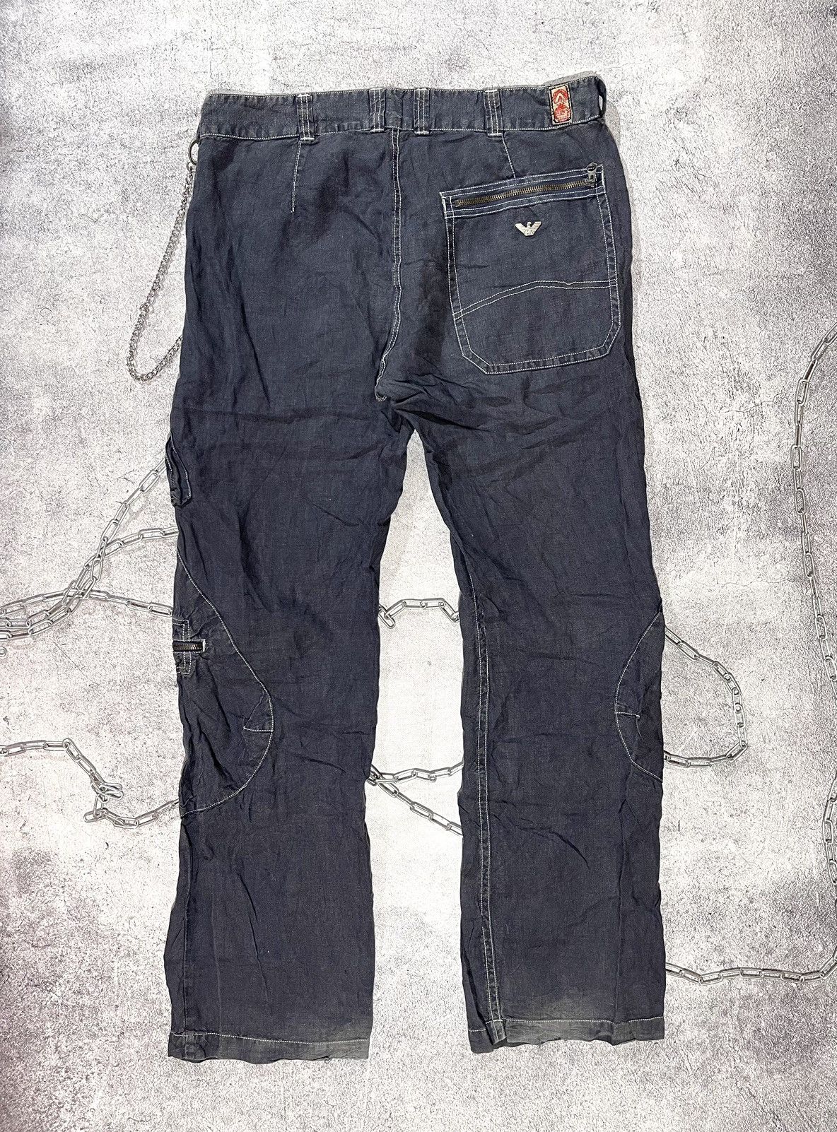 Armani Very Rare Vintage 90’s Armani Hemp Linen Pants Cargo Size 34 Size US 34 / EU 50 - 3 Thumbnail