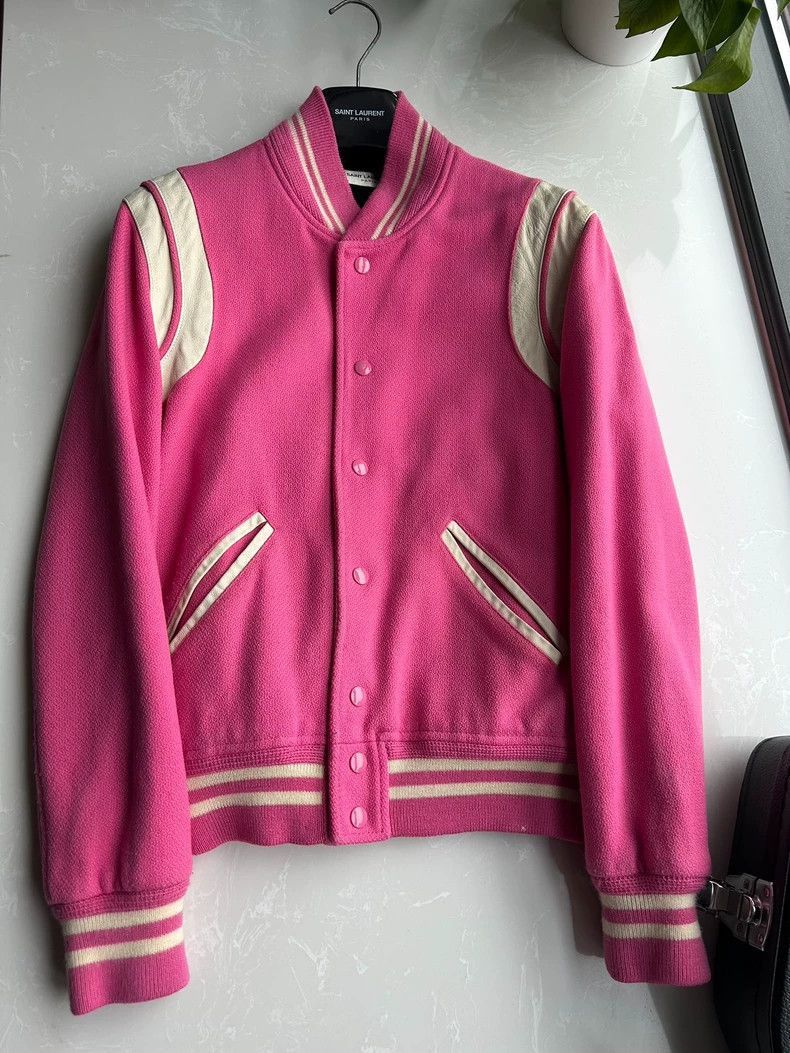 Saint Laurent Paris Saint Laurent Paris 16fw pink wool baseball jersey-2506 Size US S / EU 44-46 / 1 - 1 Thumbnail