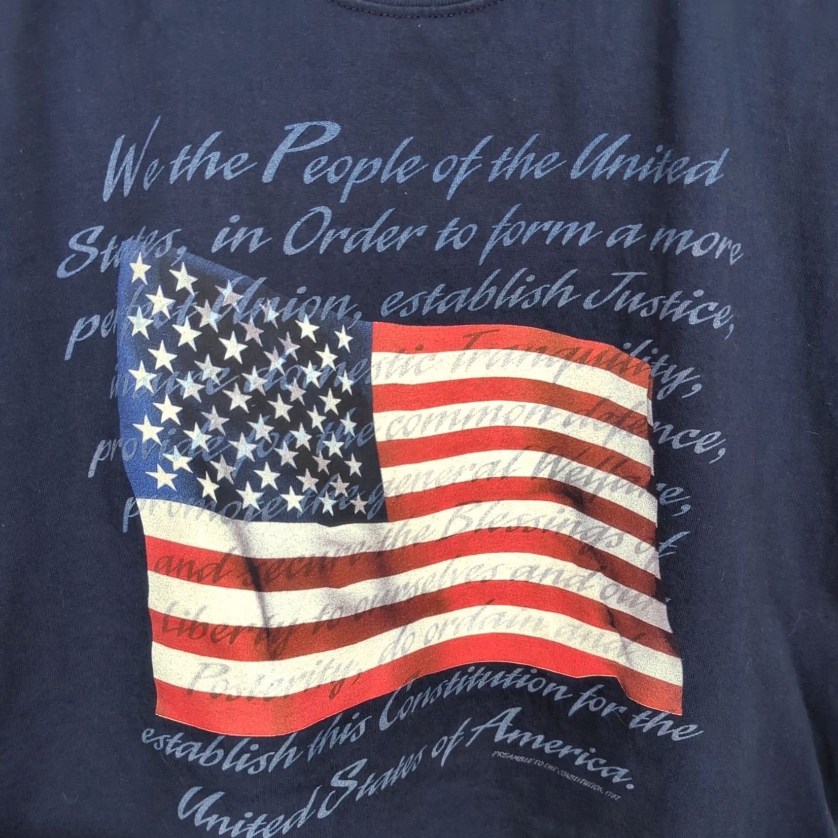 Disney Walt Disney World USA Constitution Preamble T Shirt Mickey We The People Disney Logo Blue Cotton T-Shirt Men XL Adult Regular Short Sleeve Size US XL / EU 56 / 4 - 5 Thumbnail