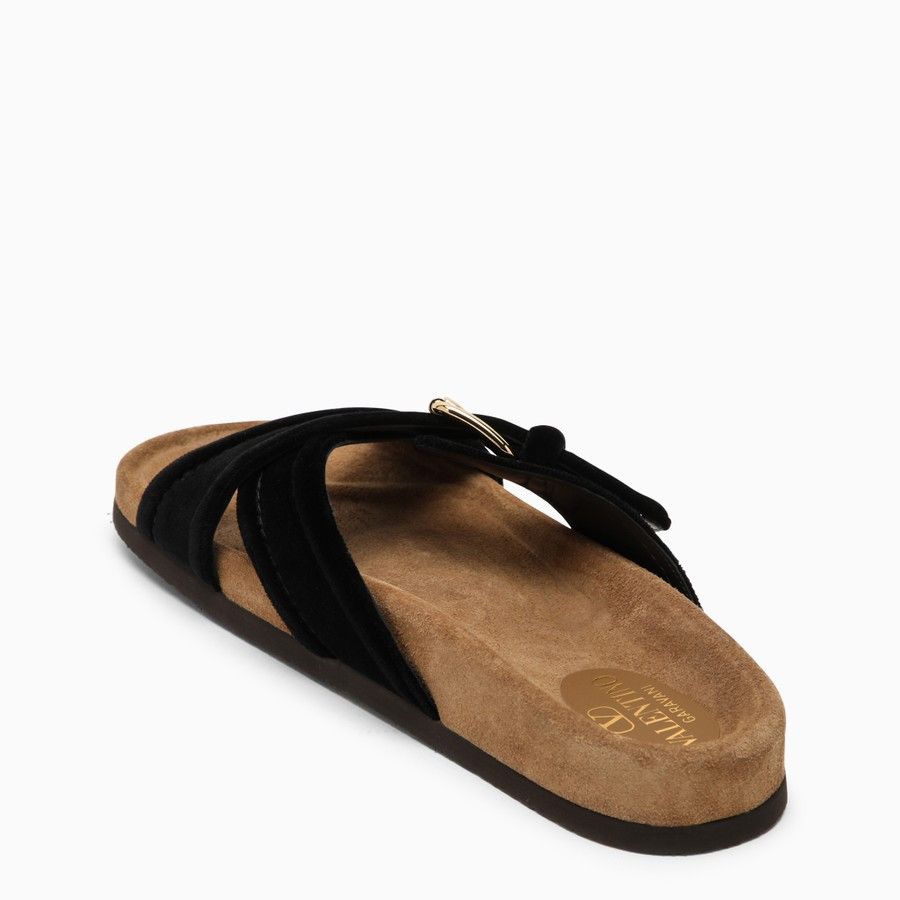 Valentino o1d2blof1024 Velvet Slide in Black Size US 6 / IT 36 - 4 Thumbnail