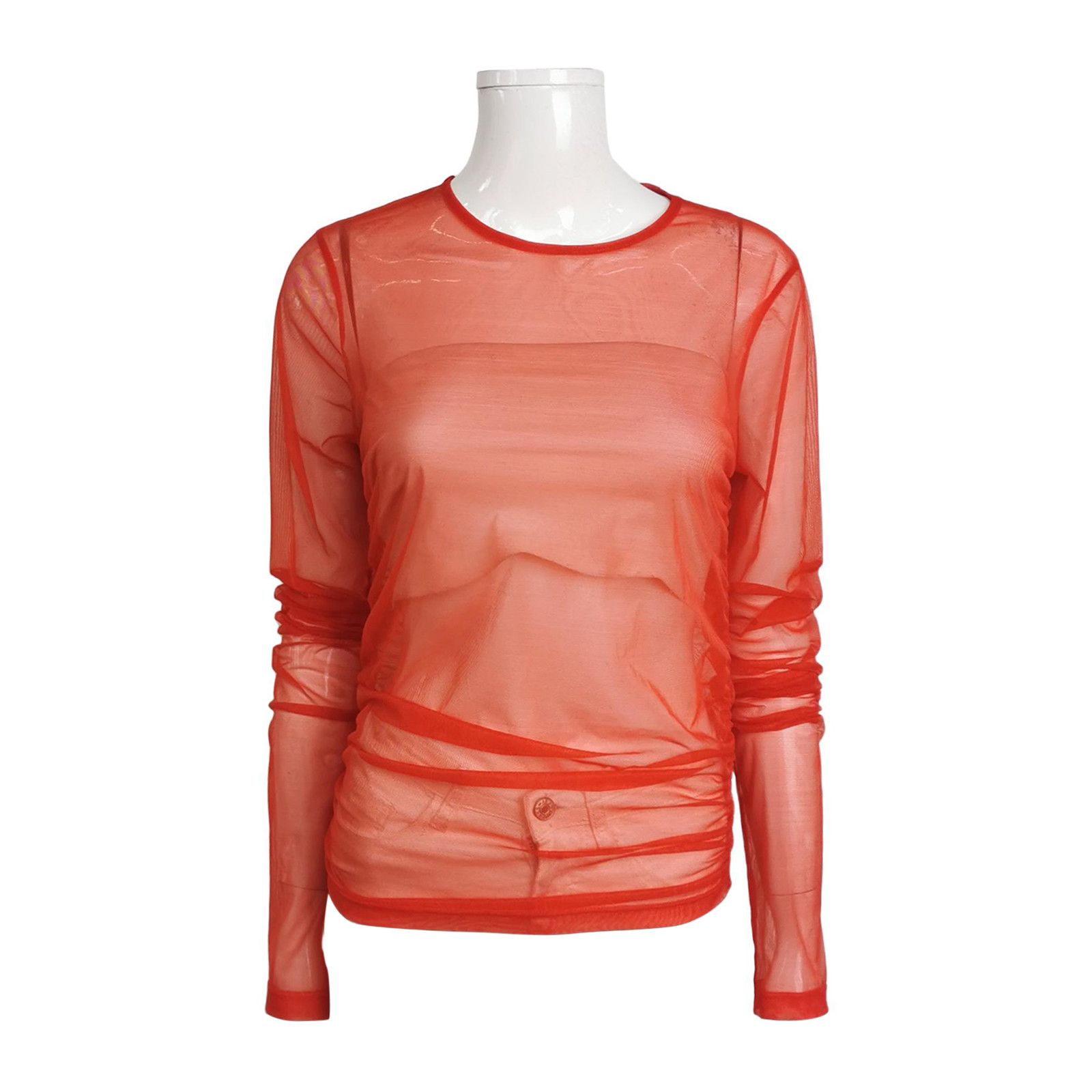 Gucci Gucci Rhinestone G Logo Sheer Top Size L Size L / US 10 / IT 46 - 1 Thumbnail