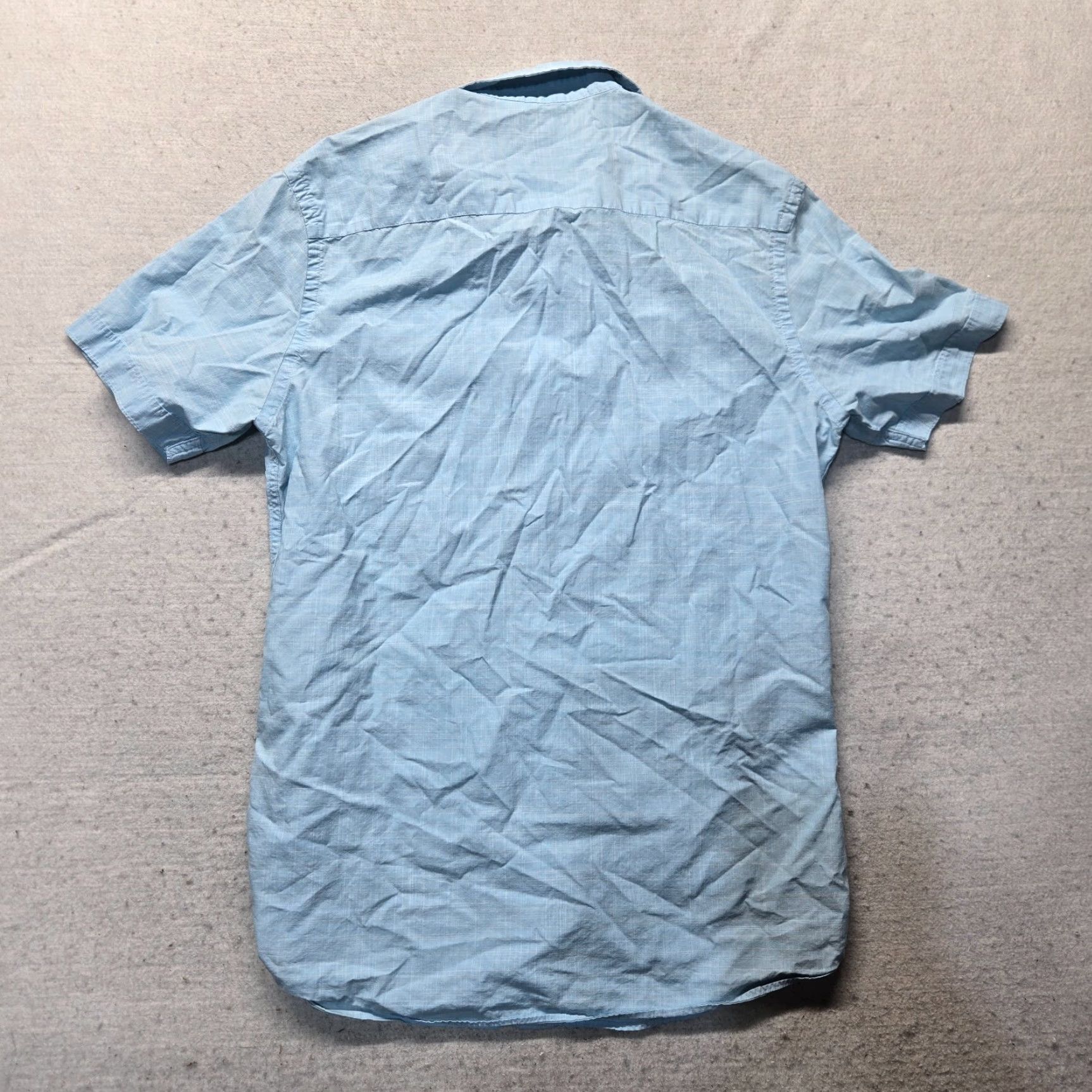 Vintage Vintage Cam Newton Made Solid Light Blue Short Sleeve Button-Up Shirt Adult Men M Size 40R - 7 Thumbnail