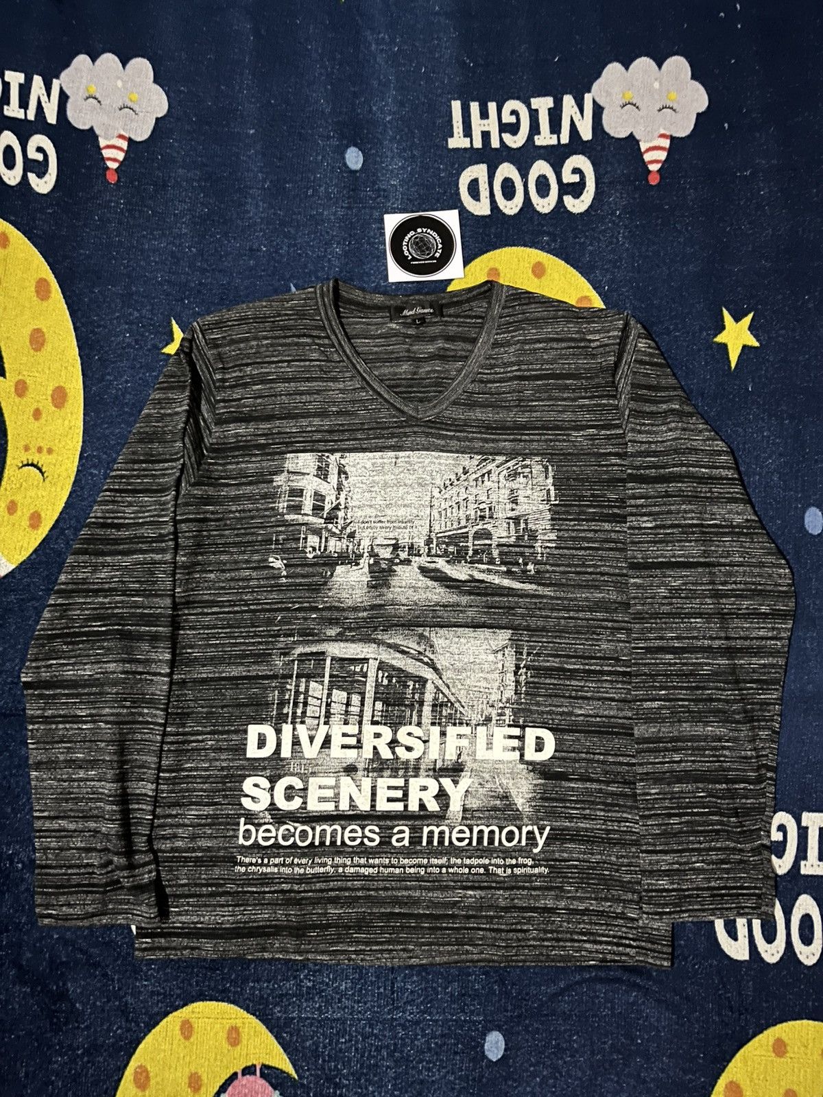 Japanese Brand Mind Games V Neck Gothic Poem Longsleve Tee Size US L / EU 52-54 / 3 - 1 Thumbnail