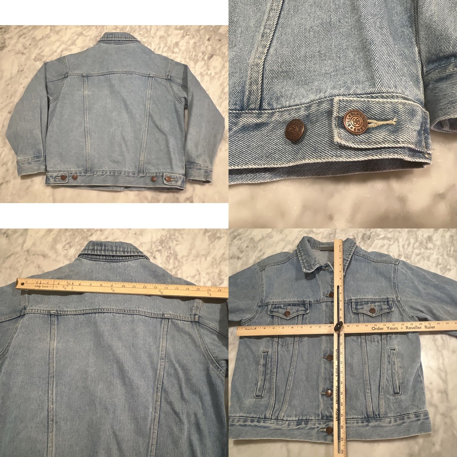 Bill Blass VINTAGE Bill Blass Denim Jacket Women’s PM Button pocket Collared Short Sleeve Motorcycle Jacket Bills Blass Blue Jean Size 32" / US 10 / IT 46 - 8 Thumbnail