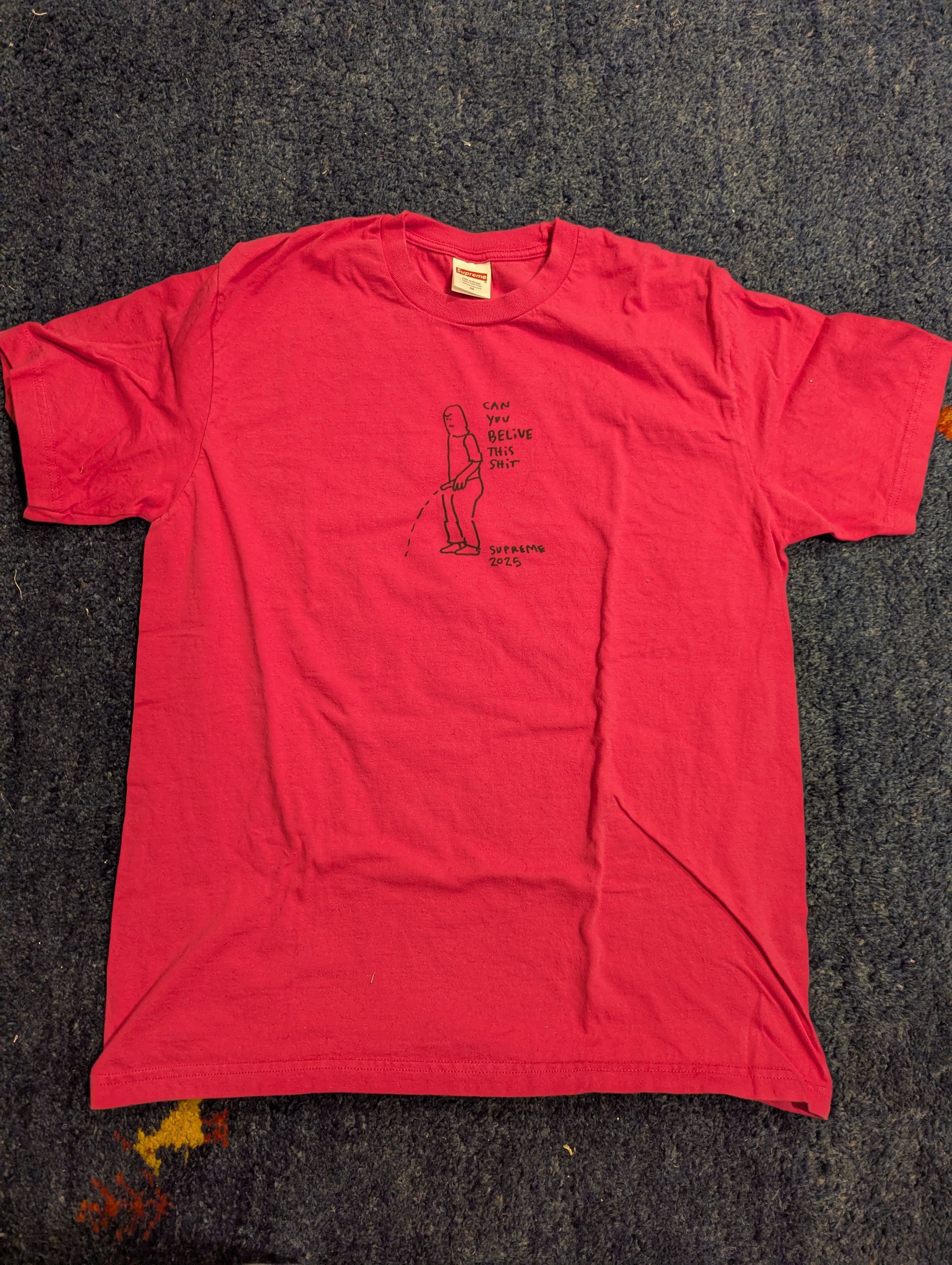 Supreme Supreme Mark Gonzales "Piss" Tee (SS25) - Fuchsia - Size M Size US M / EU 48-50 / 2 - 1 Thumbnail
