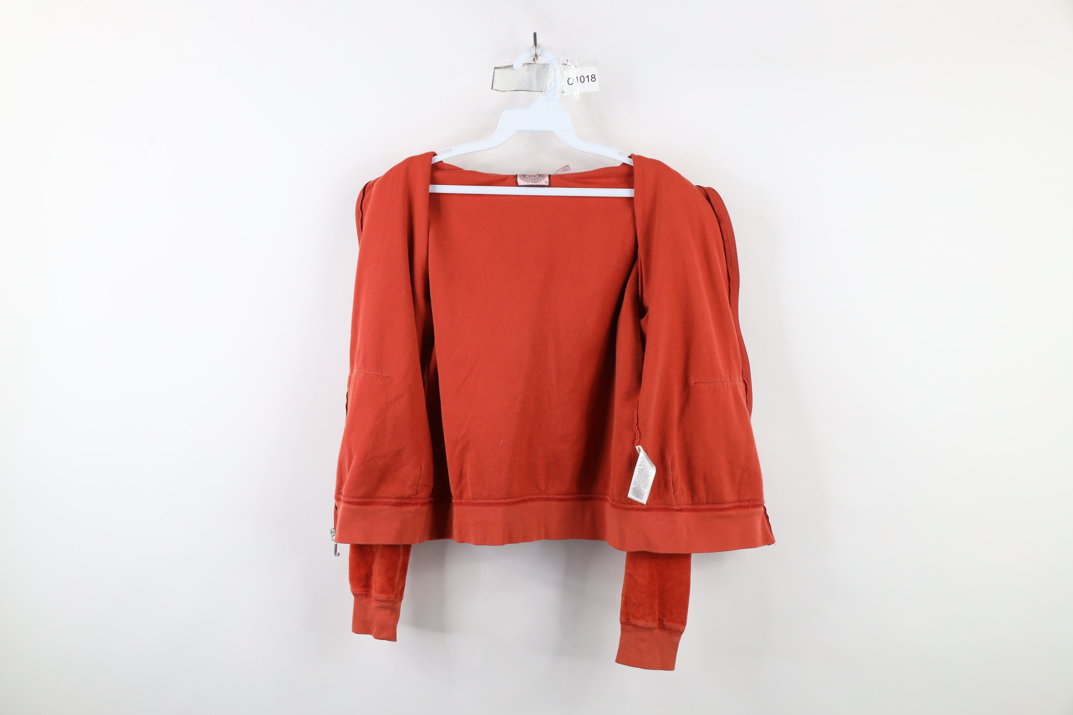 Vintage Vintage 90s Y2K Juicy Couture Velour Full Zip Hoodie Orange Size XL / US 12-14 / IT 48-50 - 10 Thumbnail