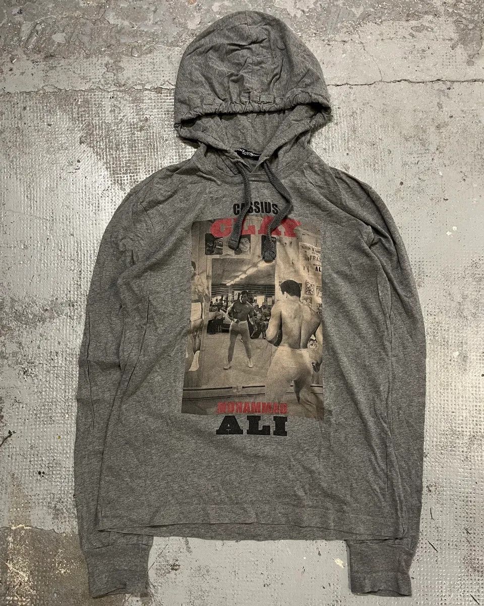 Dolce & Gabbana 2010s Dolce & Gabbana Grey Muhammad Ali Graphic Hoodie T-Shirt Size US M / EU 48-50 / 2 - 4 Thumbnail