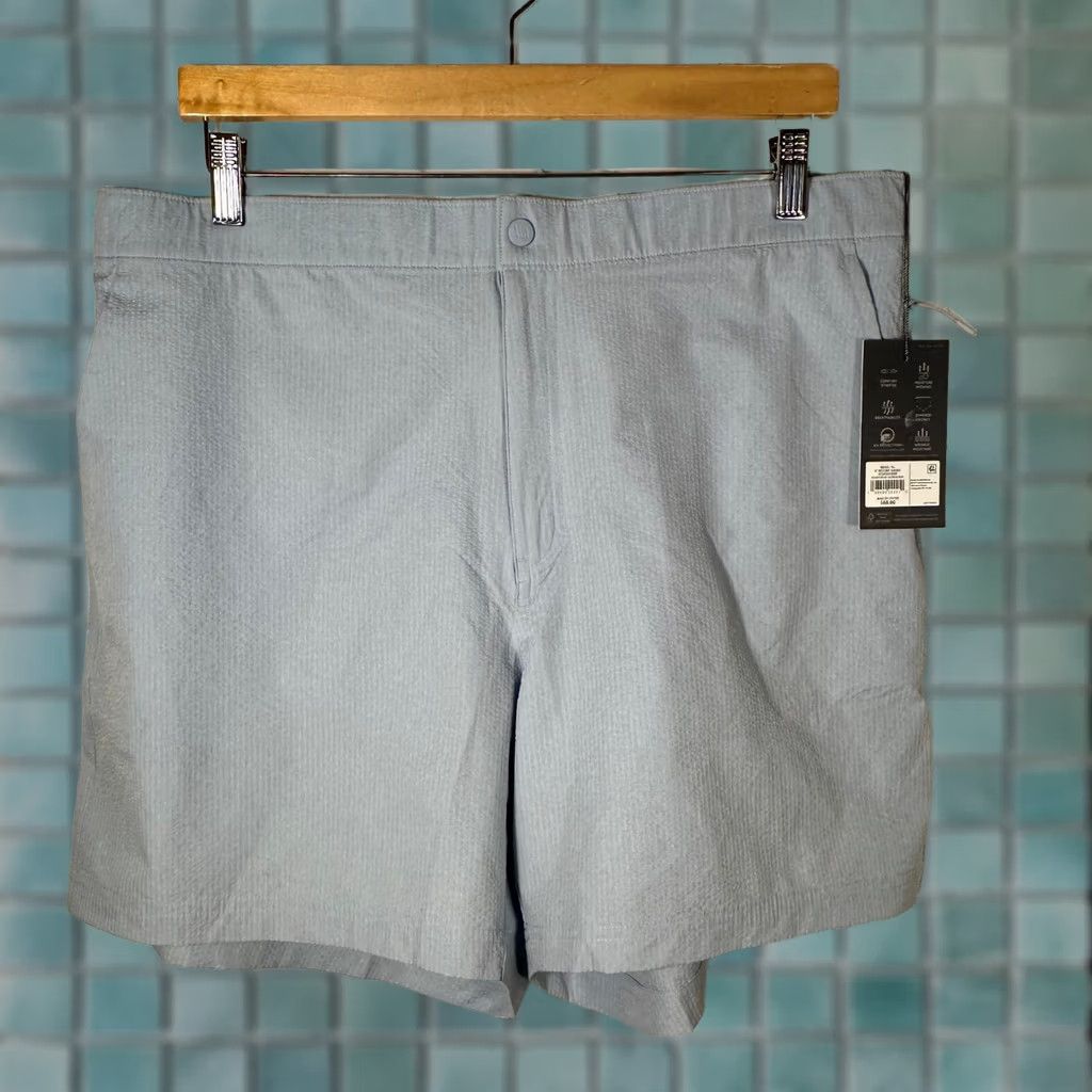 Vintage VRST Mens 6" Resort Short Seersucker Faded Blue Relaxed Fit XL Athletic Casual Travel Shirt? Size US 36 / EU 52 - 1 Thumbnail