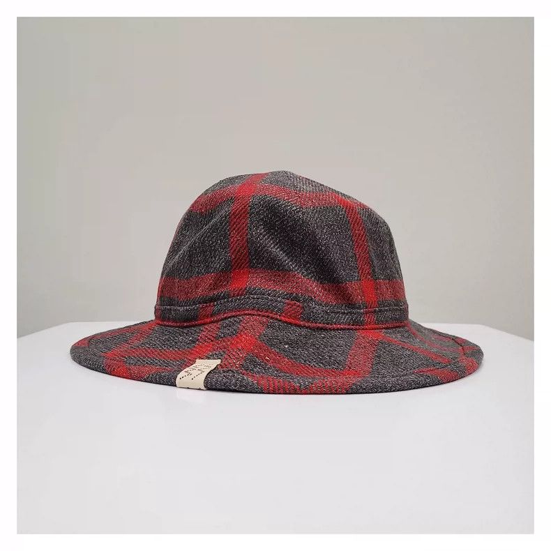 Visvim VISVIM Charcoal Bucket Cap with Red Plaid Size ONE SIZE - 1 Thumbnail