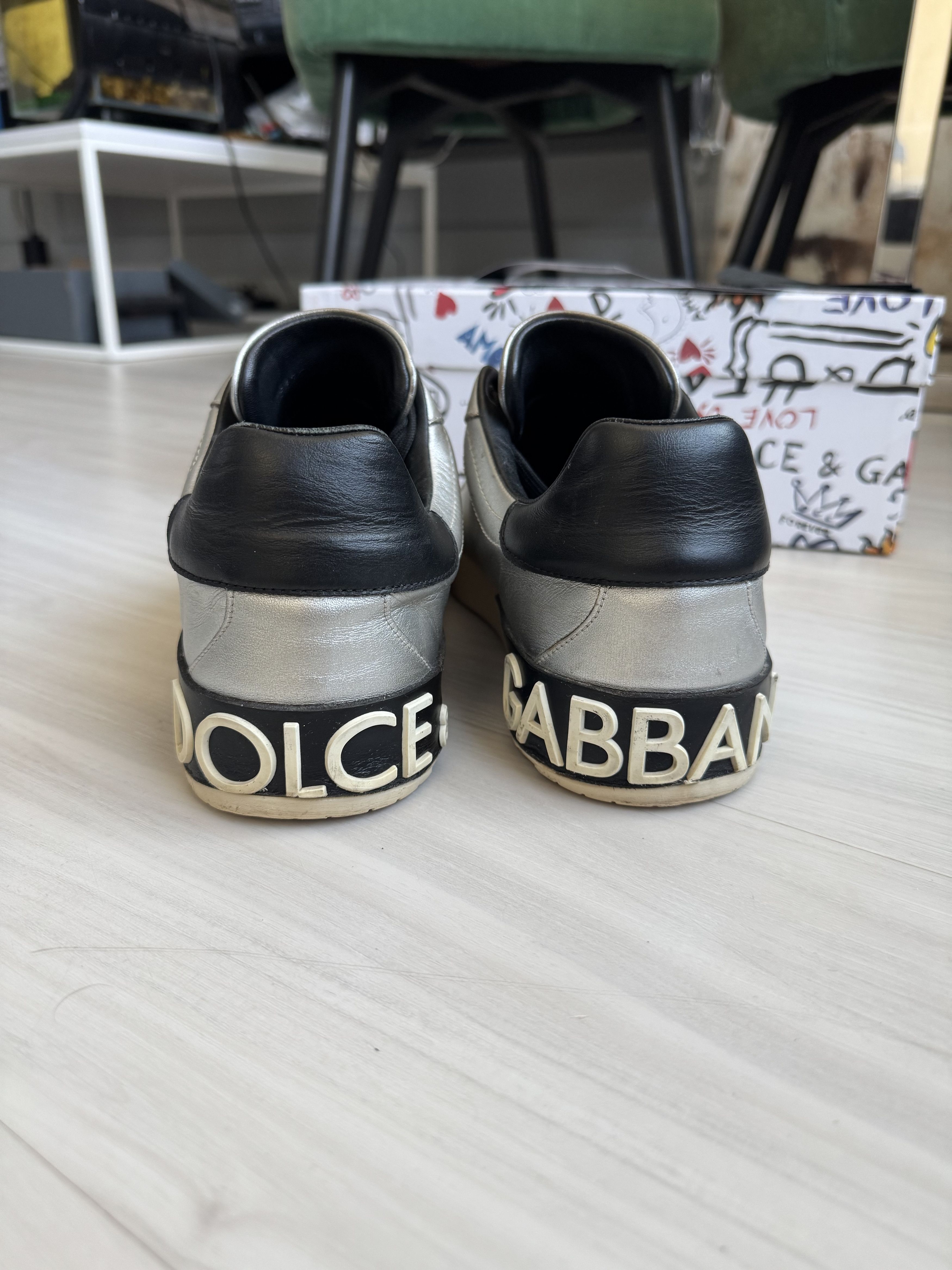 Dolce & Gabbana DOLCE & GABBANA METALLIC CALFSKIN NAPPA PORTOFINO SNEAKERS Size US 10.5 / EU 43-44 - 6 Thumbnail