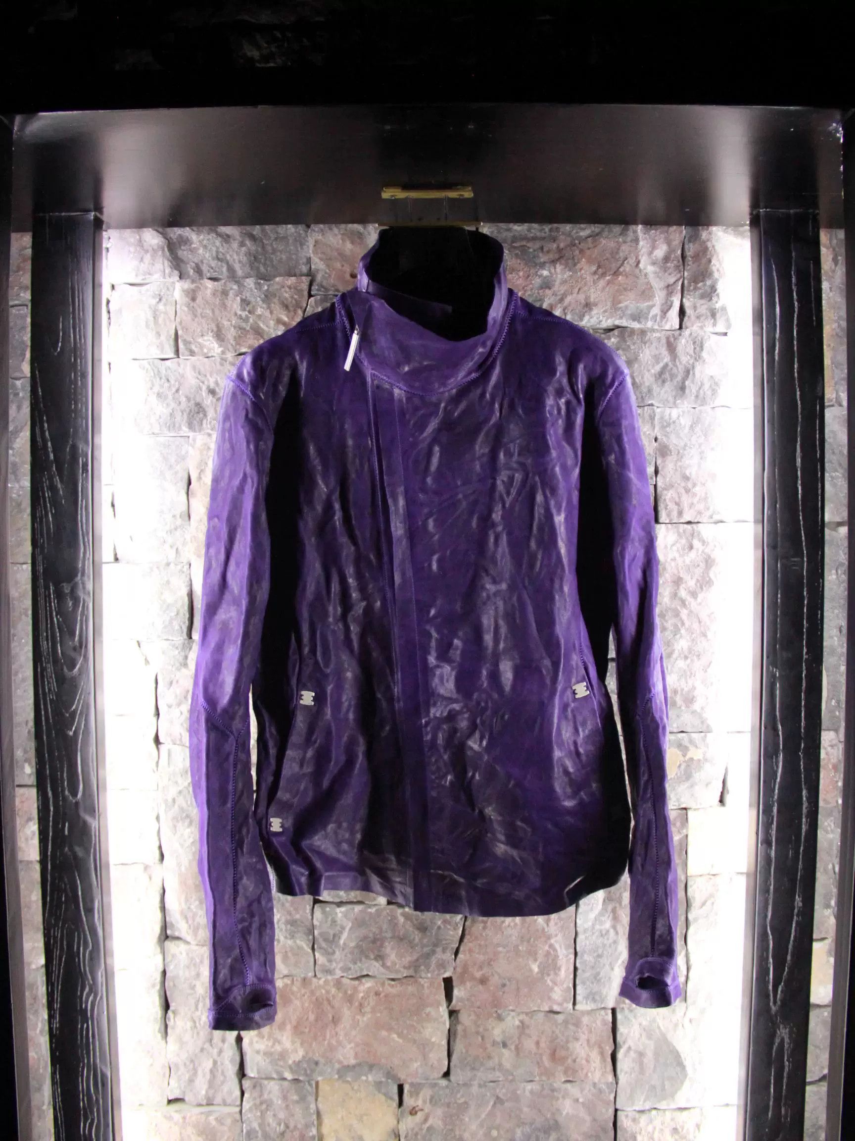 Isaac Sellam Experience Isaac Sellam Experience Purple Leather Jacket Men m Size US M / EU 48-50 / 2 - 1 Thumbnail