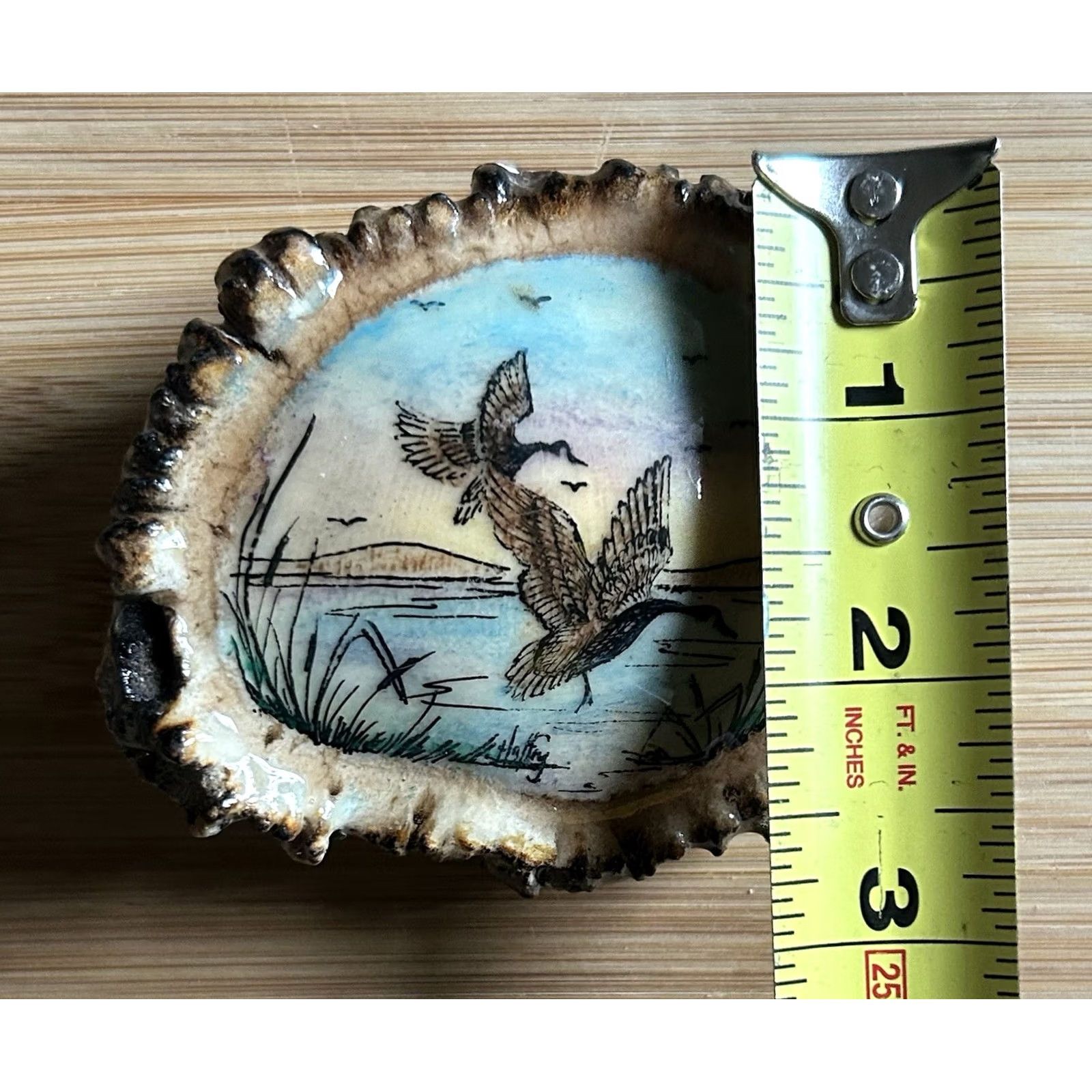 Vintage Elk Burr Rosette Flying Geese Belt Buckle Artist Signed Halfry Hand Made Glossy Belt Buckle Mens Size ONE SIZE - 4 Thumbnail