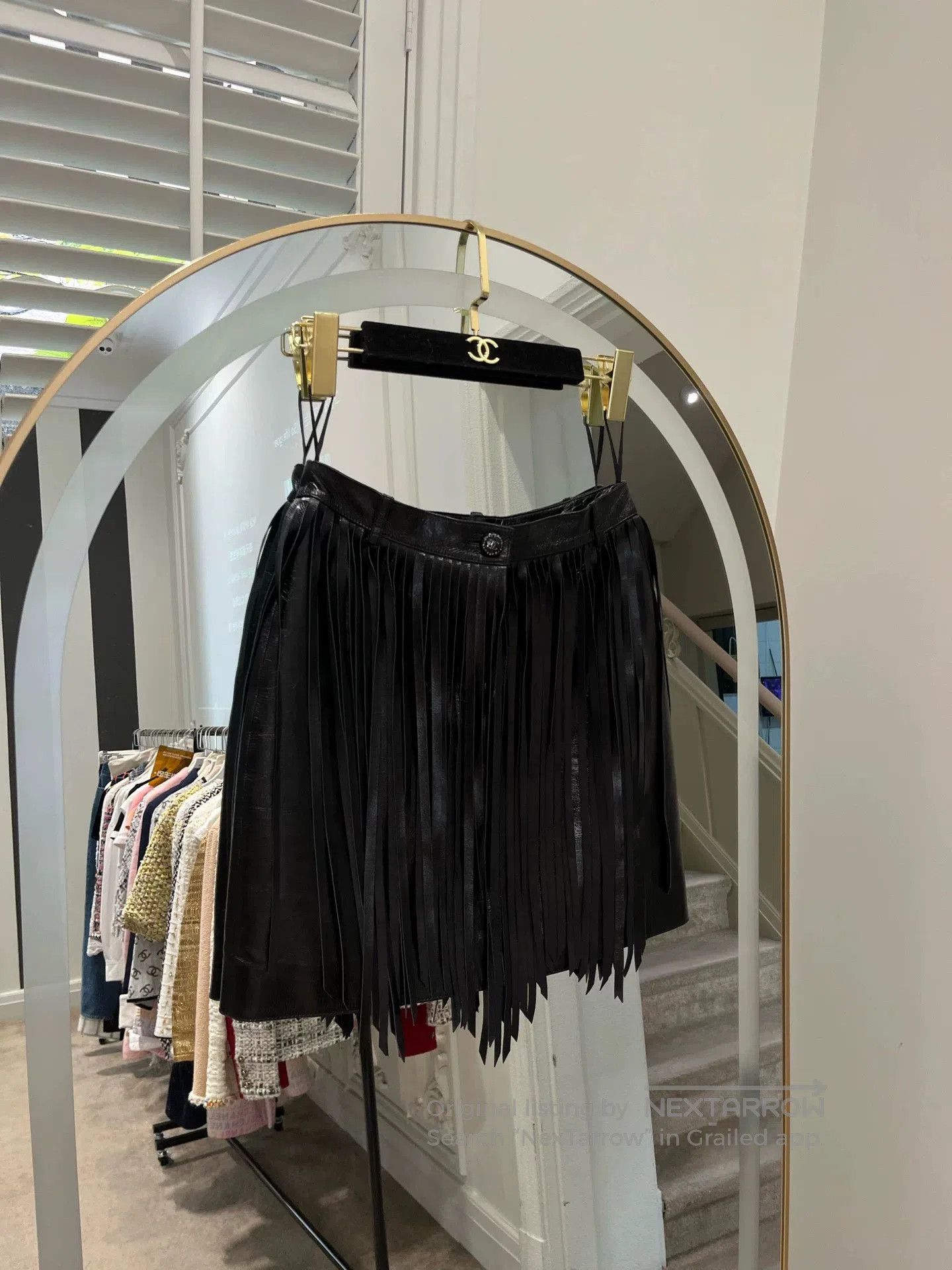 Chanel Chanel 21S Black Fringe Leather Skirt. Size US 34 / EU 50 - 1 Thumbnail