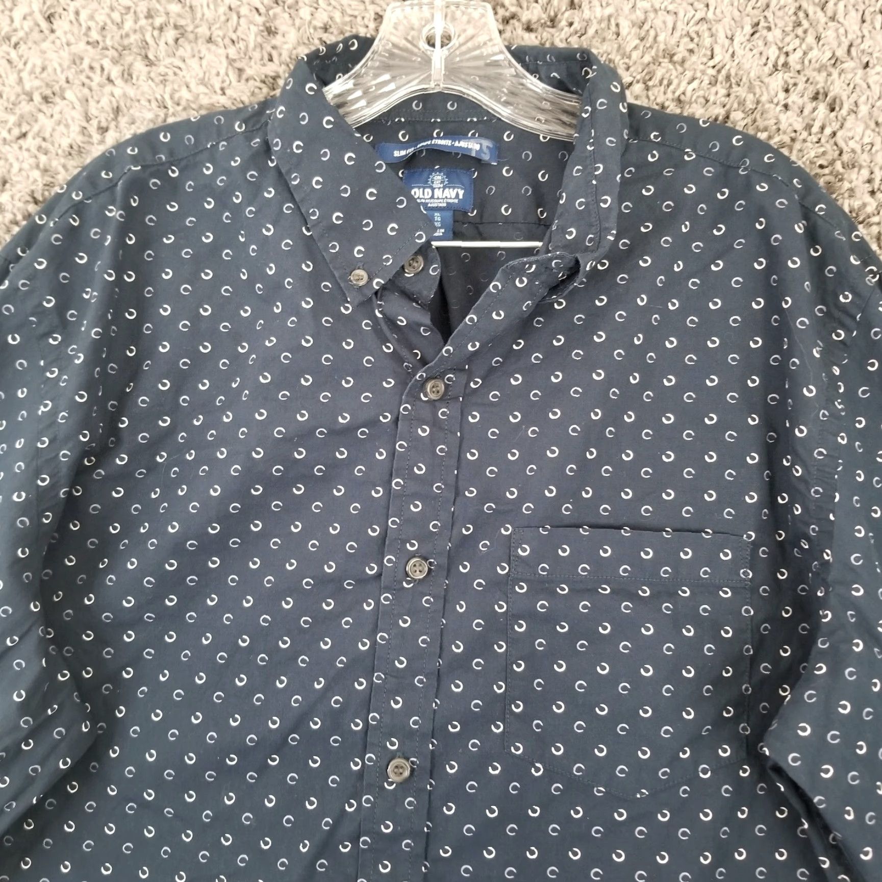 Old Navy Old Navy Men's Long Sleeve Blue Pattern Shirt XL Mens Size US XL / EU 56 / 4 - 3 Thumbnail