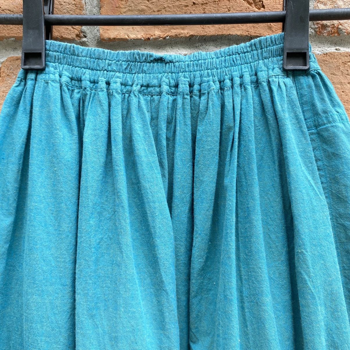 Issey Miyake Plantation Teal Cotton Midi Skirt Size 25" / US 0 / IT 36 - 6 Thumbnail
