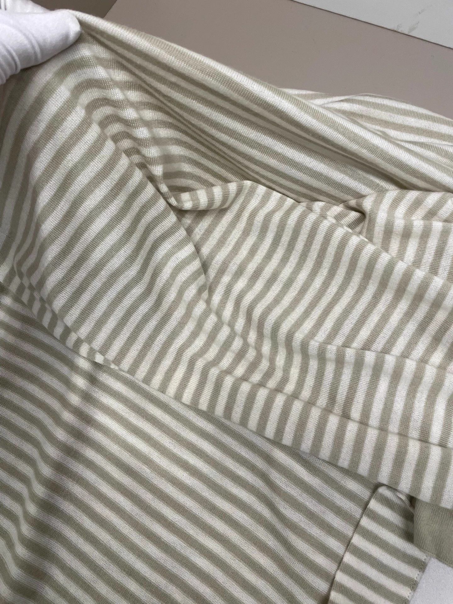Loro Piana Loro Piana light green stripe cashmere scarf 40 Size ONE SIZE - 8 Thumbnail