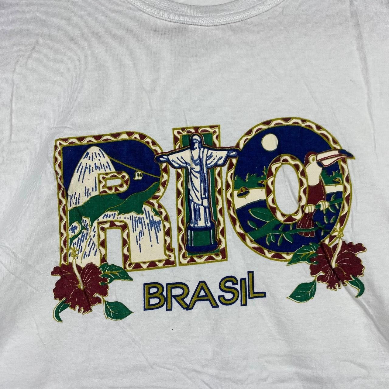 Vintage Vintage BRAZIL RIO ARTWORK Christ The Redeemer Tee Shirt Top Size M / US 6-8 / IT 42-44 - 3 Thumbnail