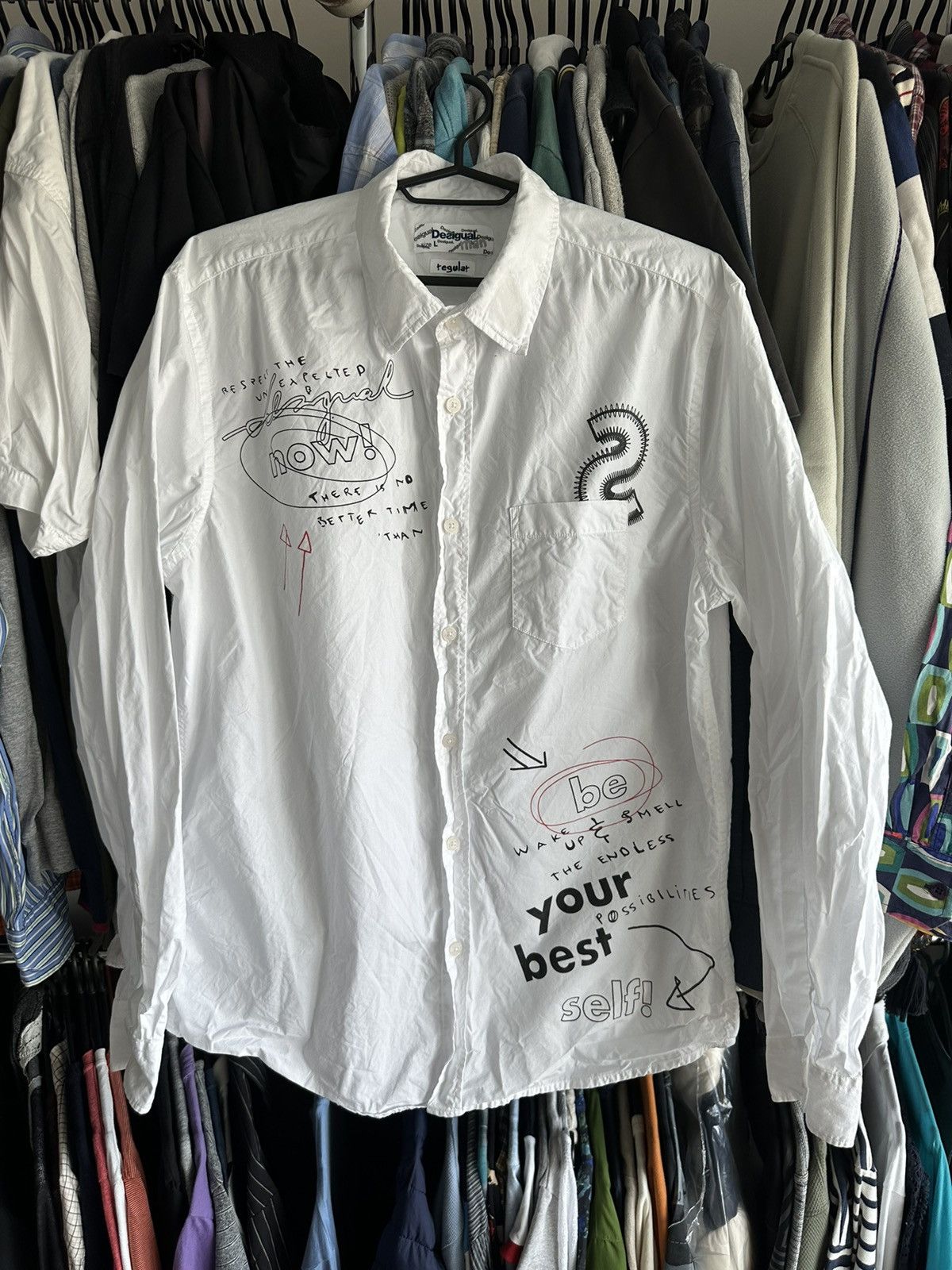Desigual desigual men long sleeve shirts L White Crazy Size US L / EU 52-54 / 3 - 2 Thumbnail