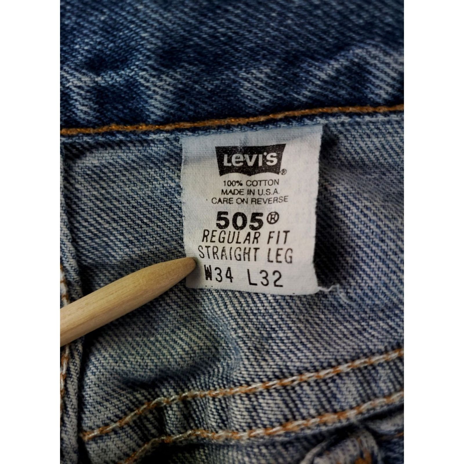 Levi's VINTAGE Levi's 505 Jeans Mens 34x32 Blue Straight 33x31.5 Actual Y2K VTG 90s Fashion Size US 34 / EU 50 - 2 Thumbnail
