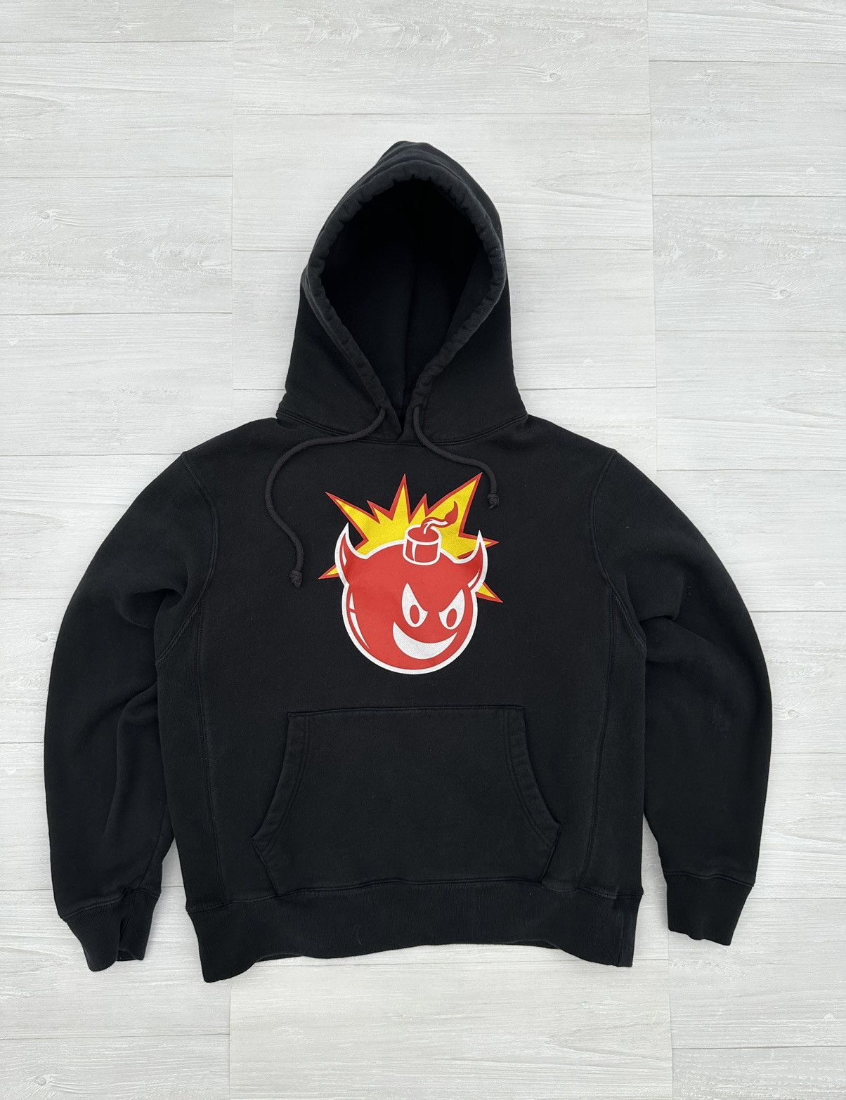 image of Half Evil x The Hundreds Adam Bomb Logo Hoodie Black 333, Men's (Size XL)