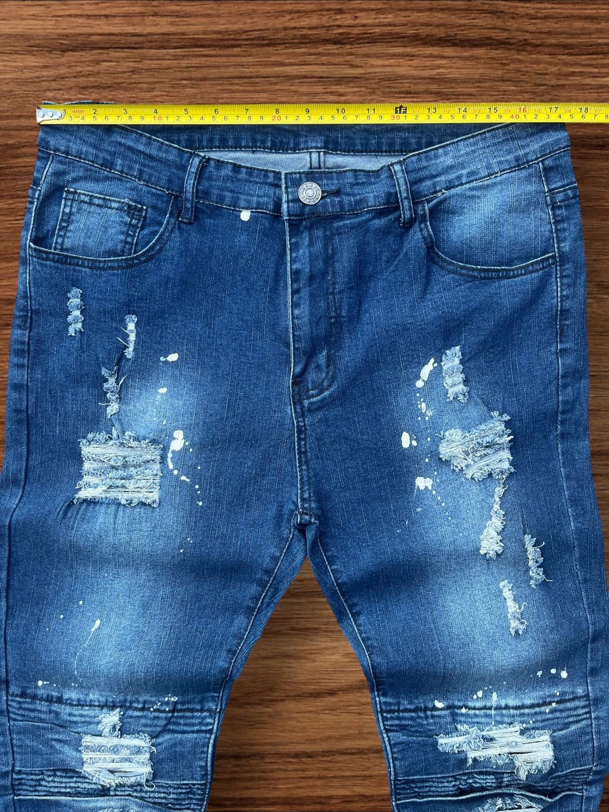 Japanese Brand Vintage Japanese Brand Ripped Destroyed Biker Blue Wash Jean Size US 36 / EU 52 - 12 Thumbnail