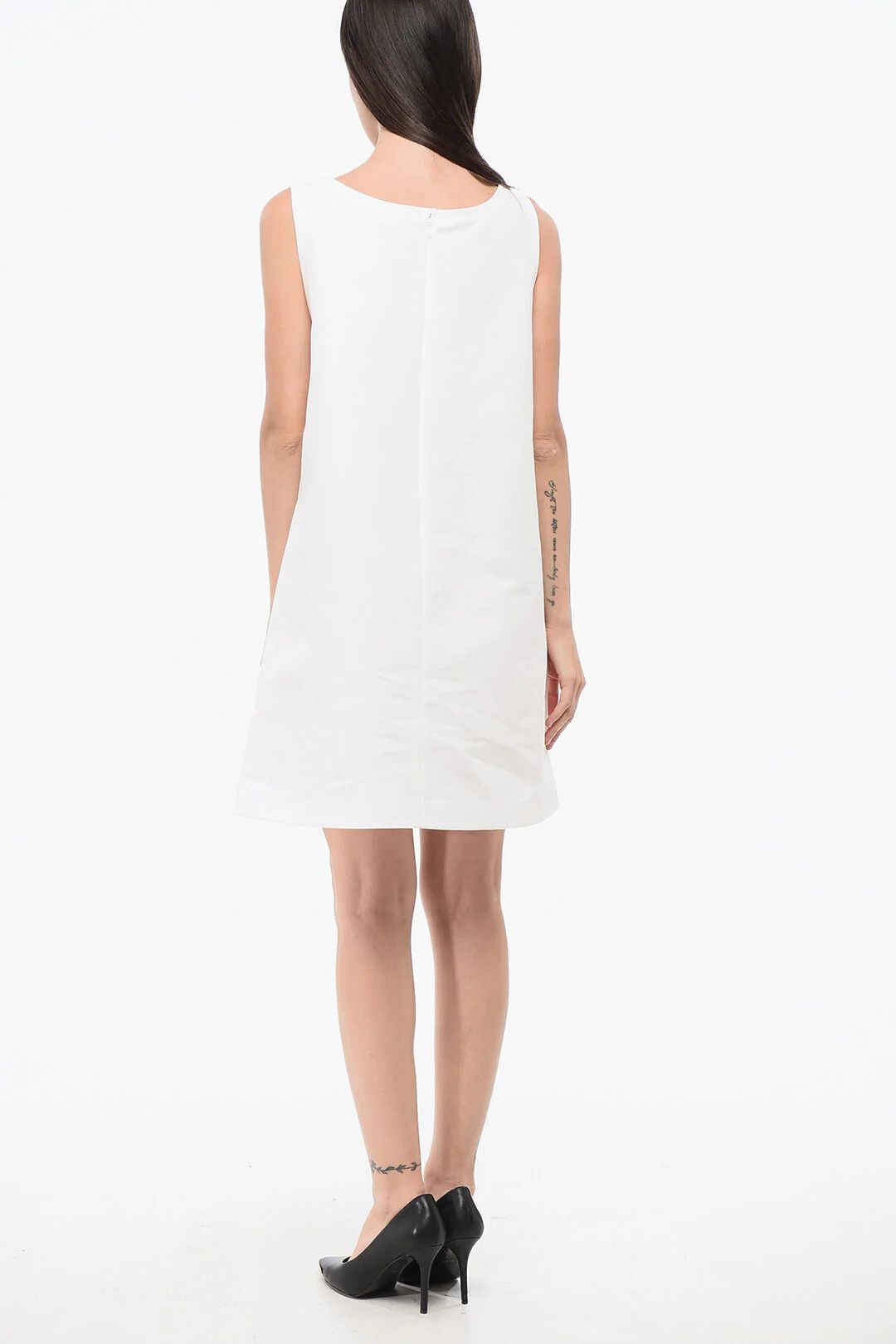 Marni og1mm0326 A-Line Cotton Dress in White Size M / US 6-8 / IT 42-44 - 2 Thumbnail