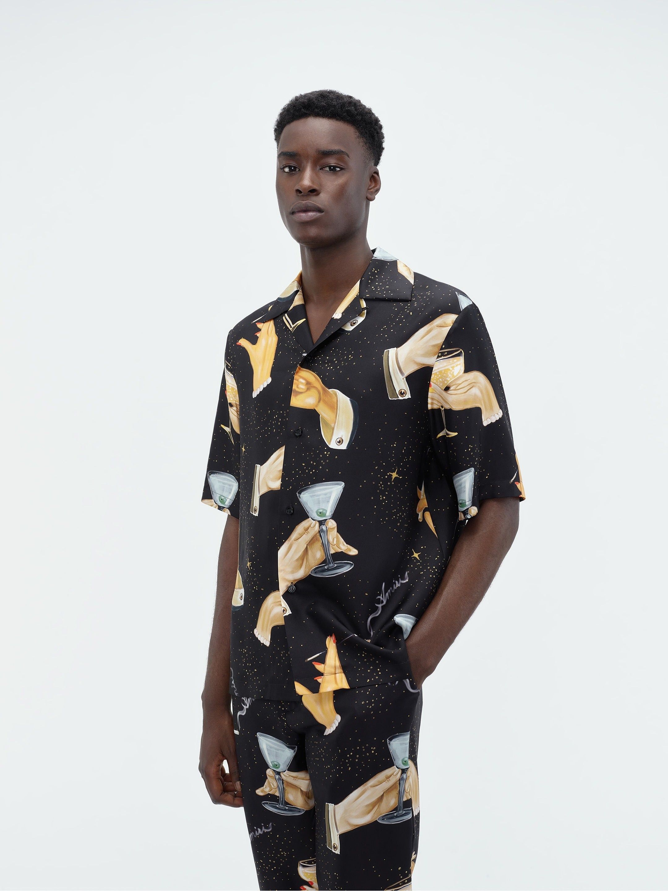 Amiri o1w1db10325 Champagne Bowling Shirt in Multicolor Size US XL / EU 56 / 4 - 3 Thumbnail