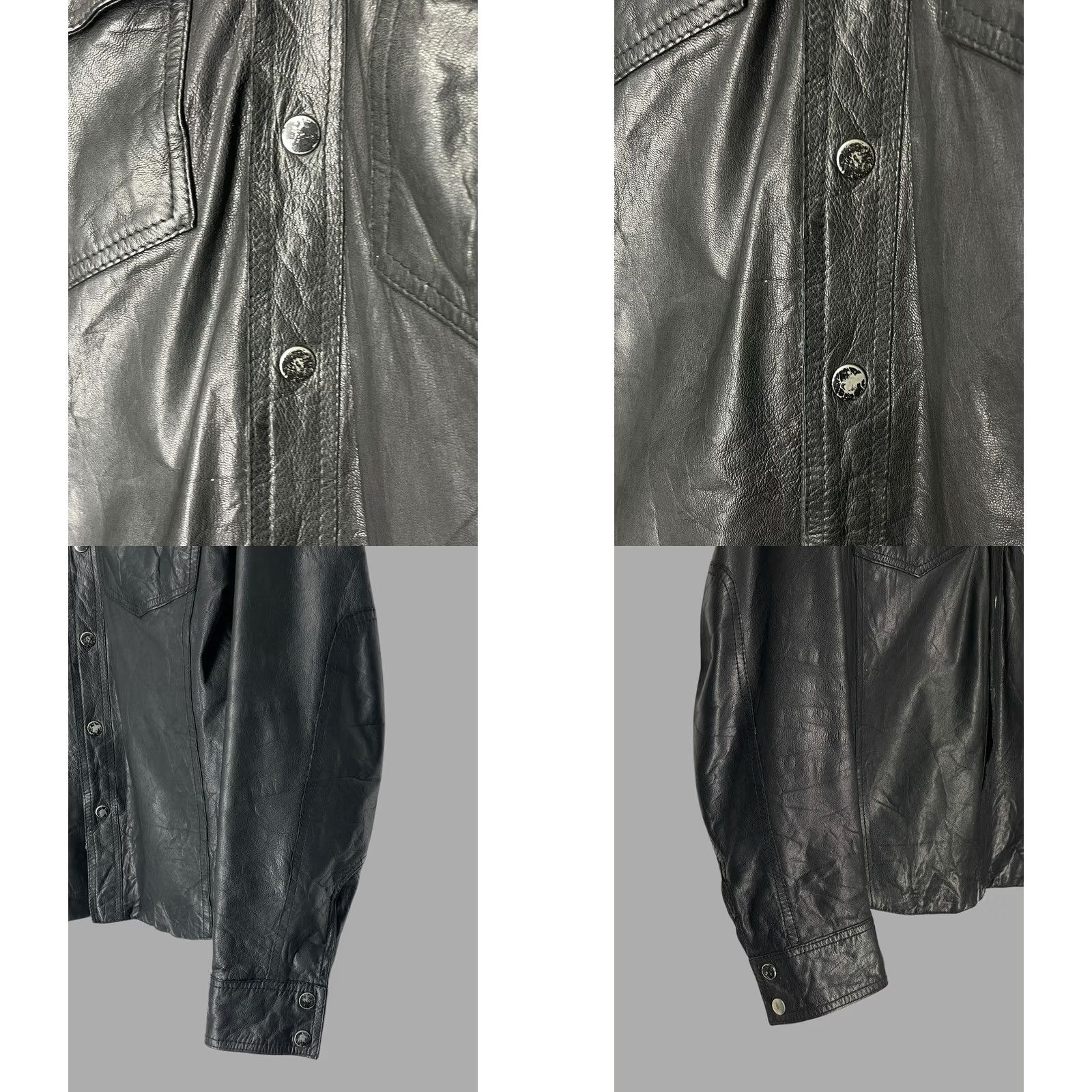Allsaints AllSaints Jacket Mens Bomber Leather Size M Black Size US M / EU 48-50 / 2 - 8 Thumbnail