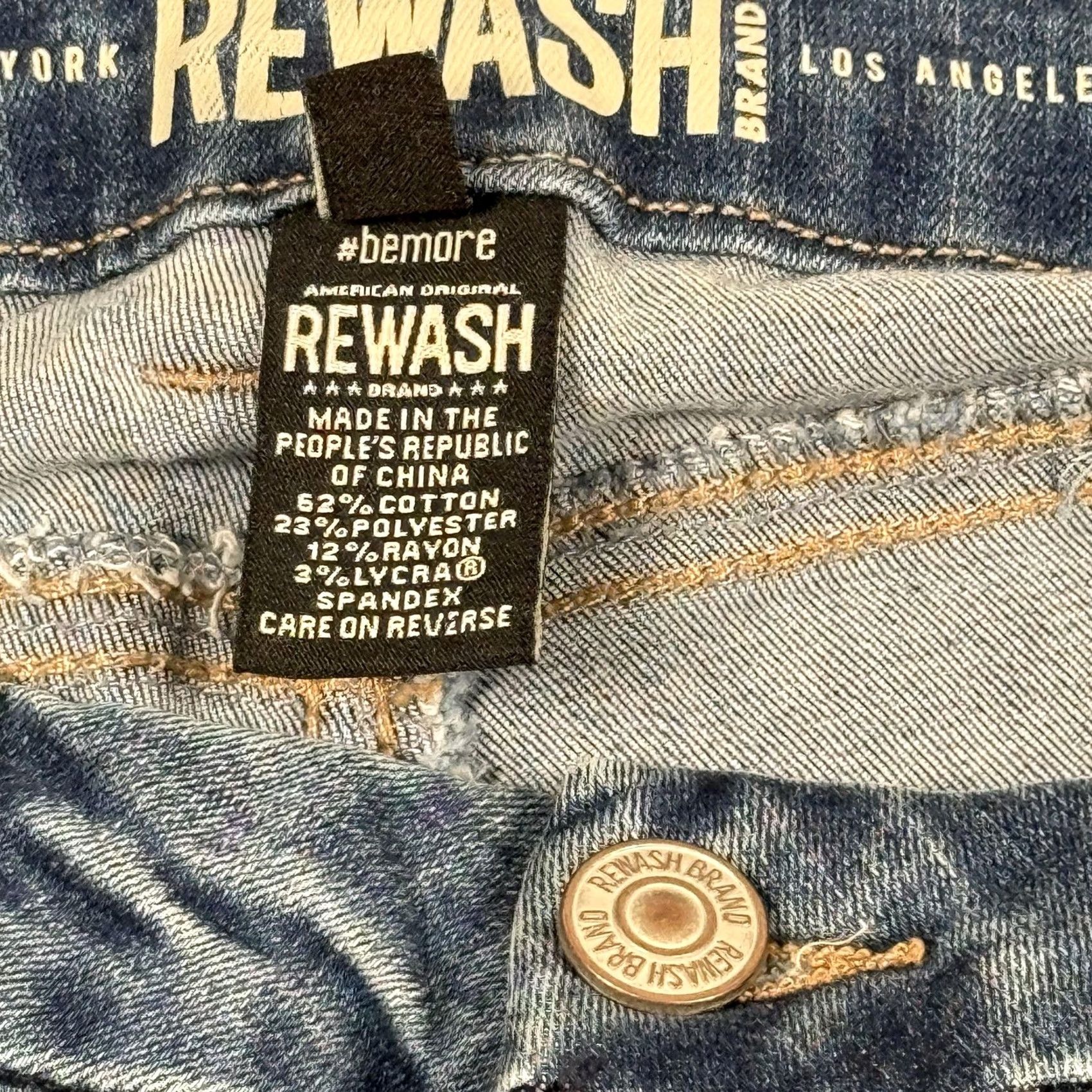 Vintage Rewash Monroe Jeans 5 Medium Wash Skinny Distressed Real Curve Stretch Denim Size 27" / US 4 / IT 40 - 5 Thumbnail